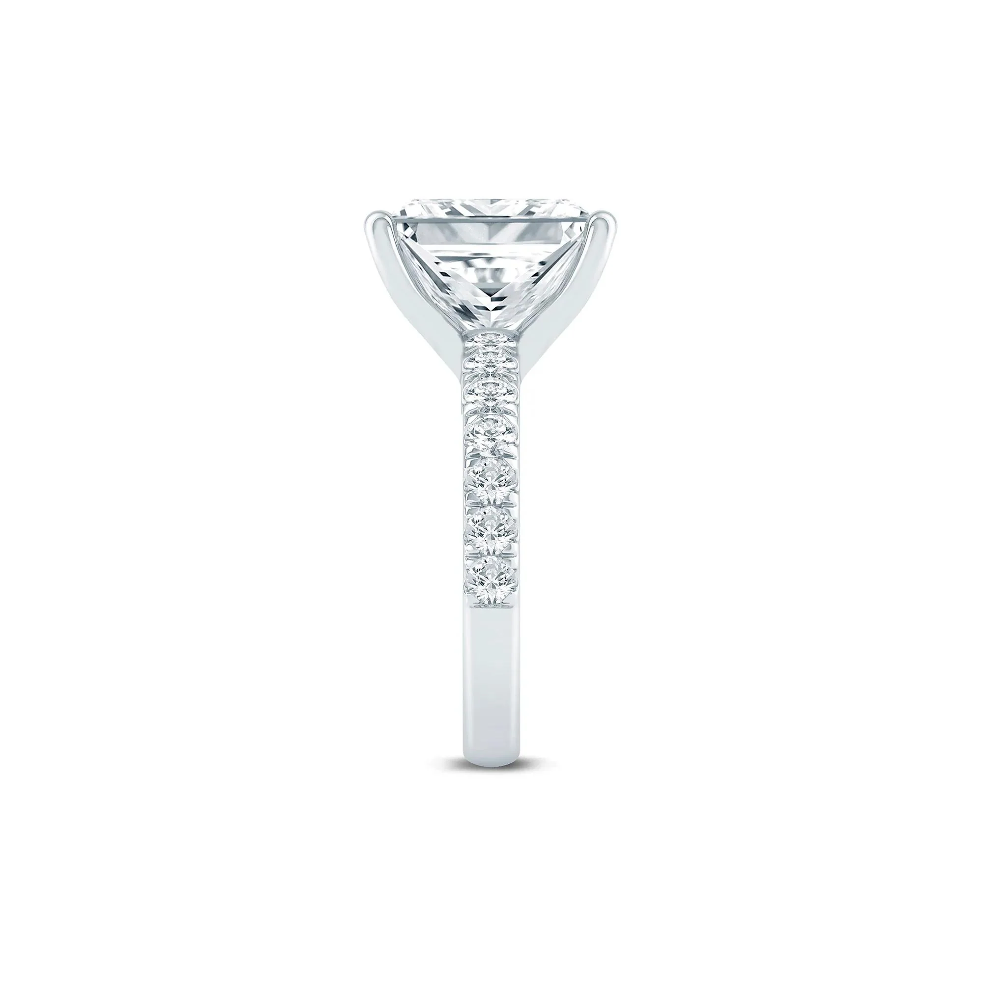 4 1/2 CT. Tw. Lab Grown Diamond Radiant-Cut Engagement Ring 14K White Gold Size 6.5 2mm - Image 3
