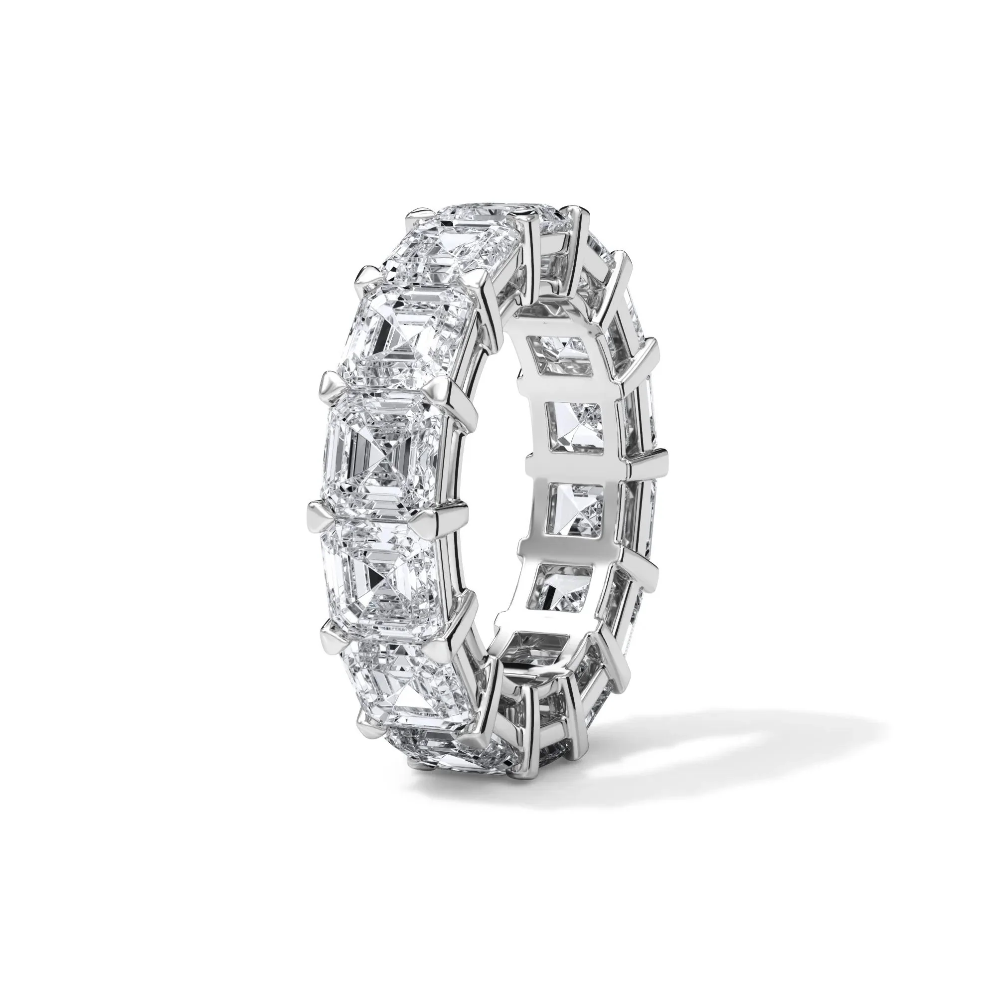 10 1/2 CT. Tw. Lab Grown Diamond Asscher-Cut Eternity Band Ring Platinum White Size 4 3mm - Image 3