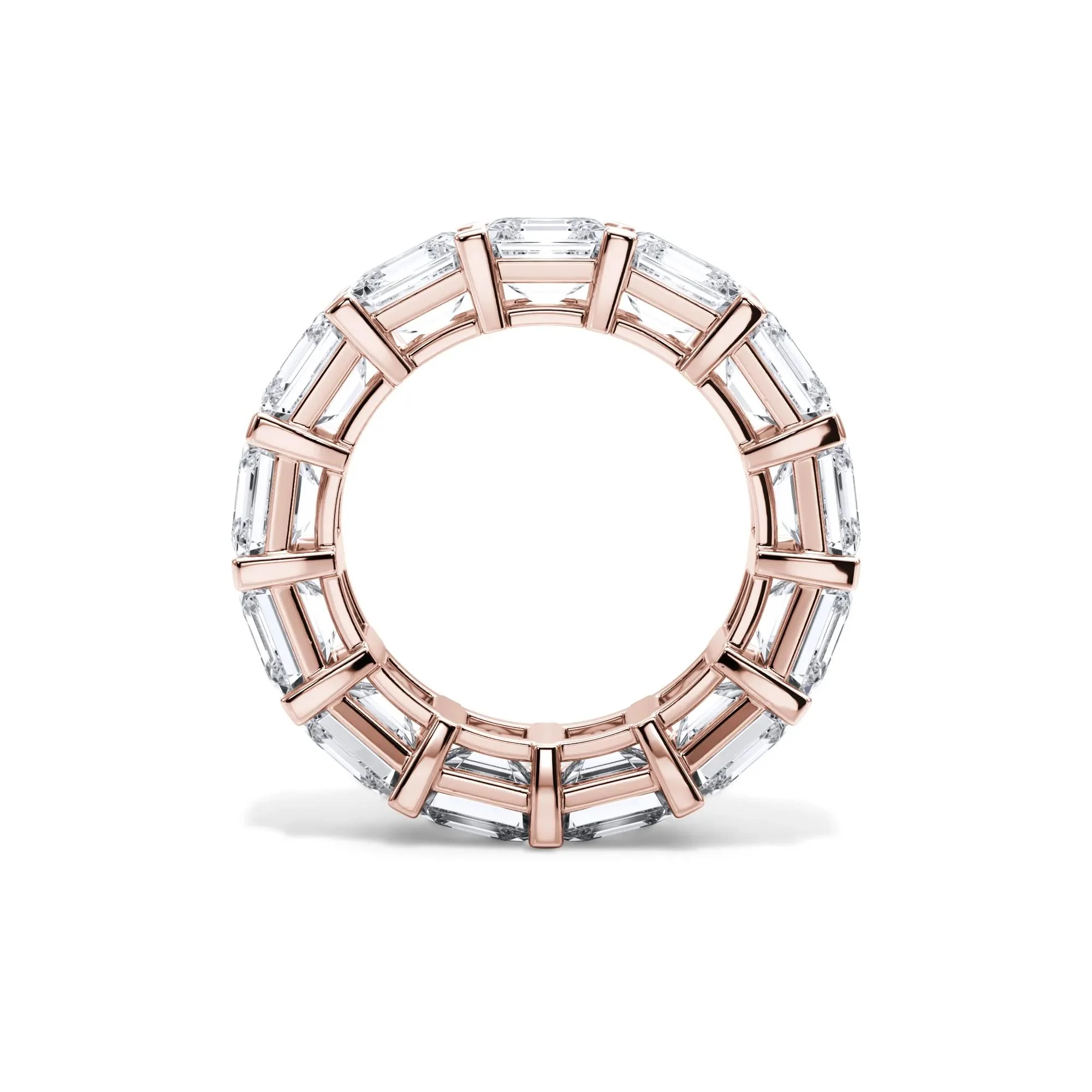 13 CT. Tw. Lab Grown Diamond Asscher-Cut Eternity Band Ring 18K Rose Gold Size 6.5 3mm - Image 2
