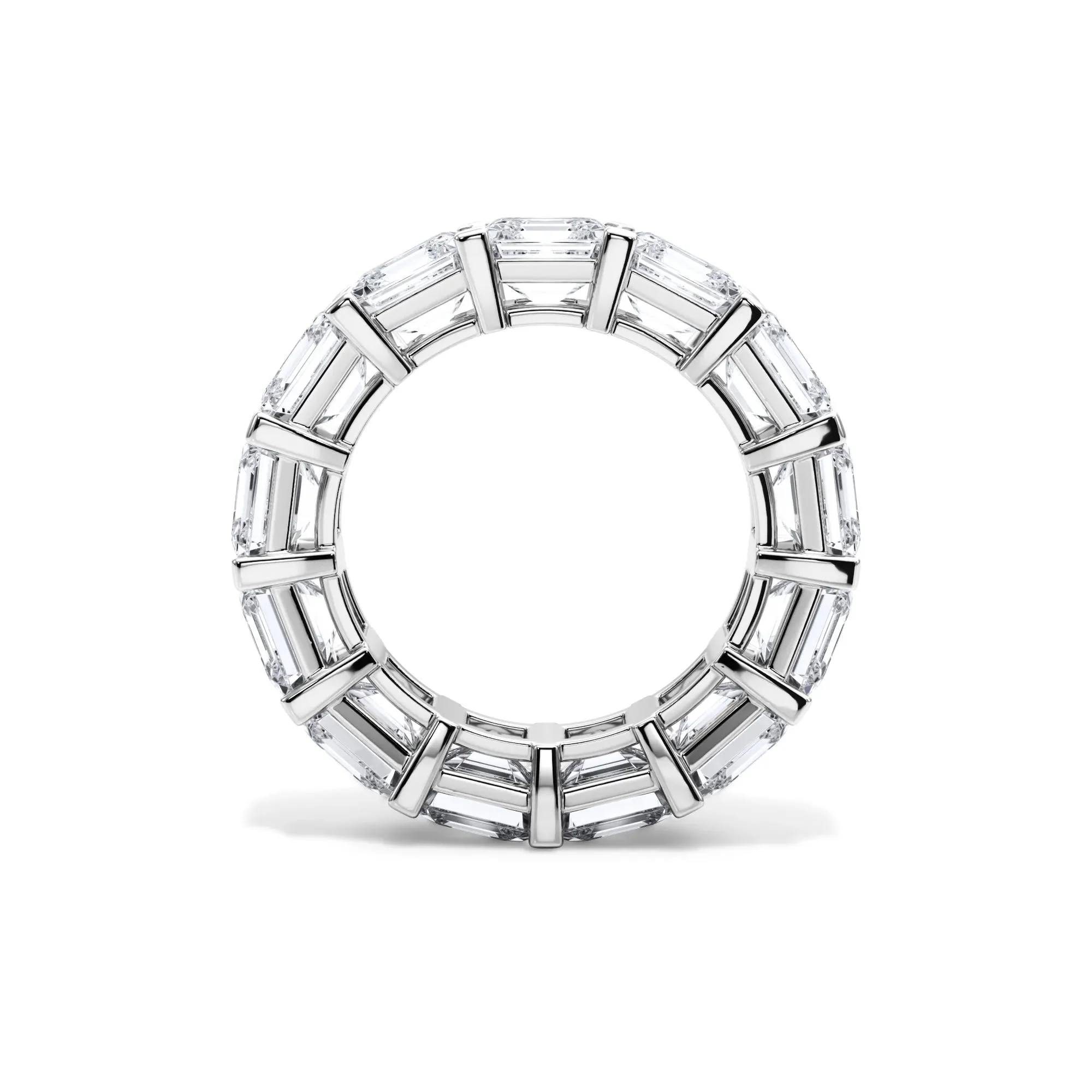 13 CT. Tw. Lab Grown Diamond Asscher-Cut Eternity Band Ring 18K White Gold Size 5.5 3mm - Image 2