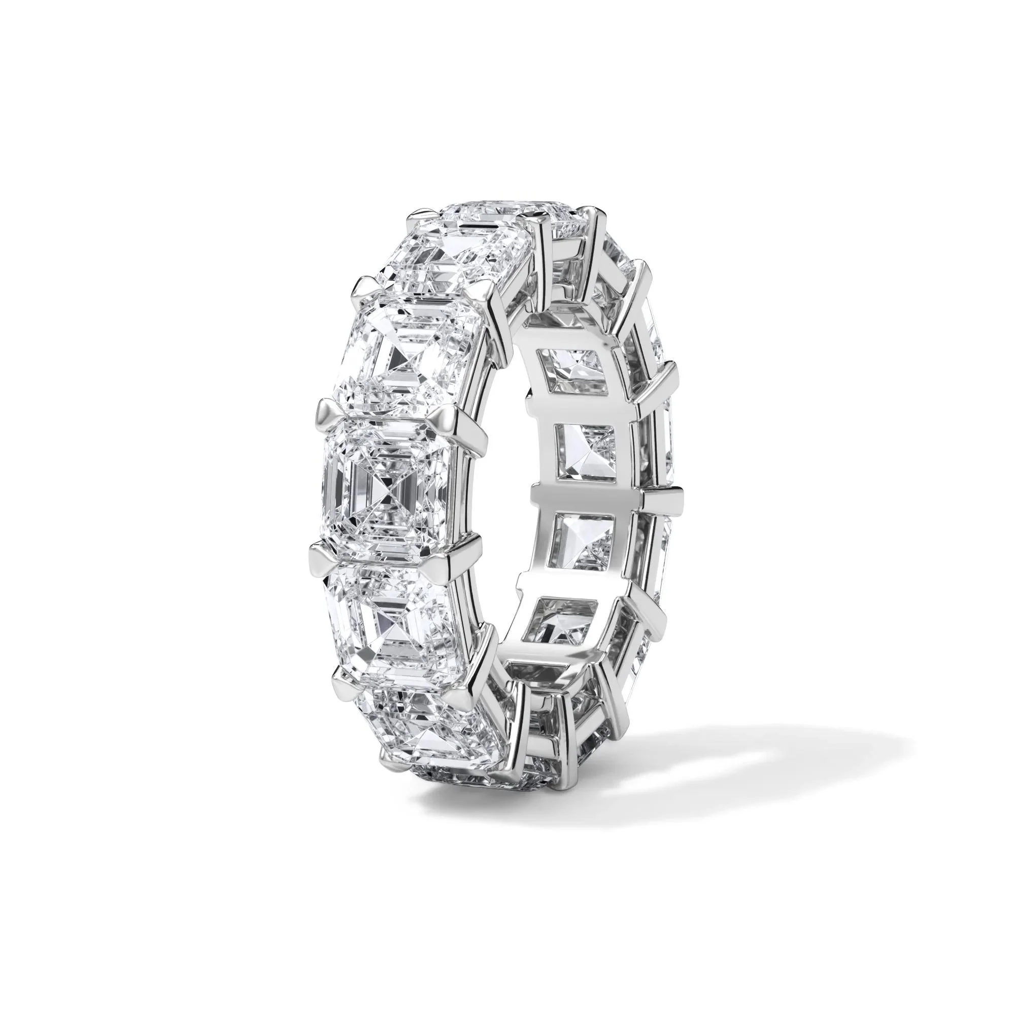 13 CT. Tw. Lab Grown Diamond Asscher-Cut Eternity Band Ring 18K White Gold Size 6 3mm - Image 3