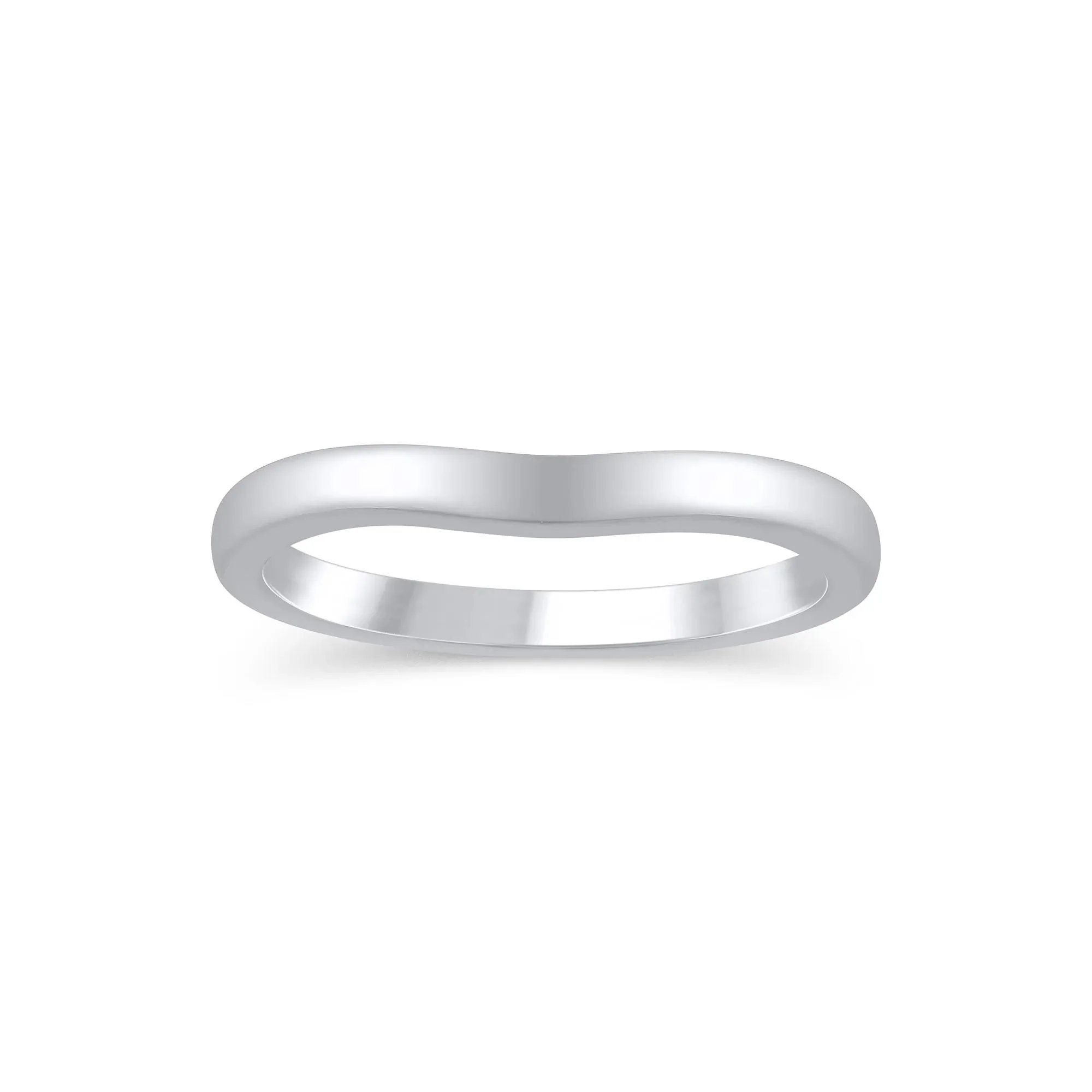 Contour Wedding Band Ring 14K White Gold Size 10 2.5mm