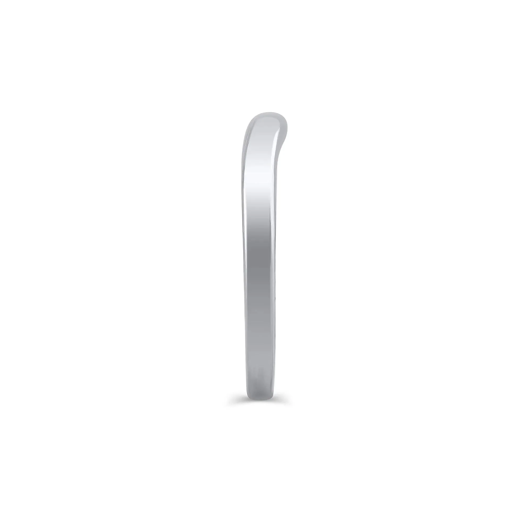 Contour Wedding Band Ring 14K White Gold Size 8 2.5mm - Image 3