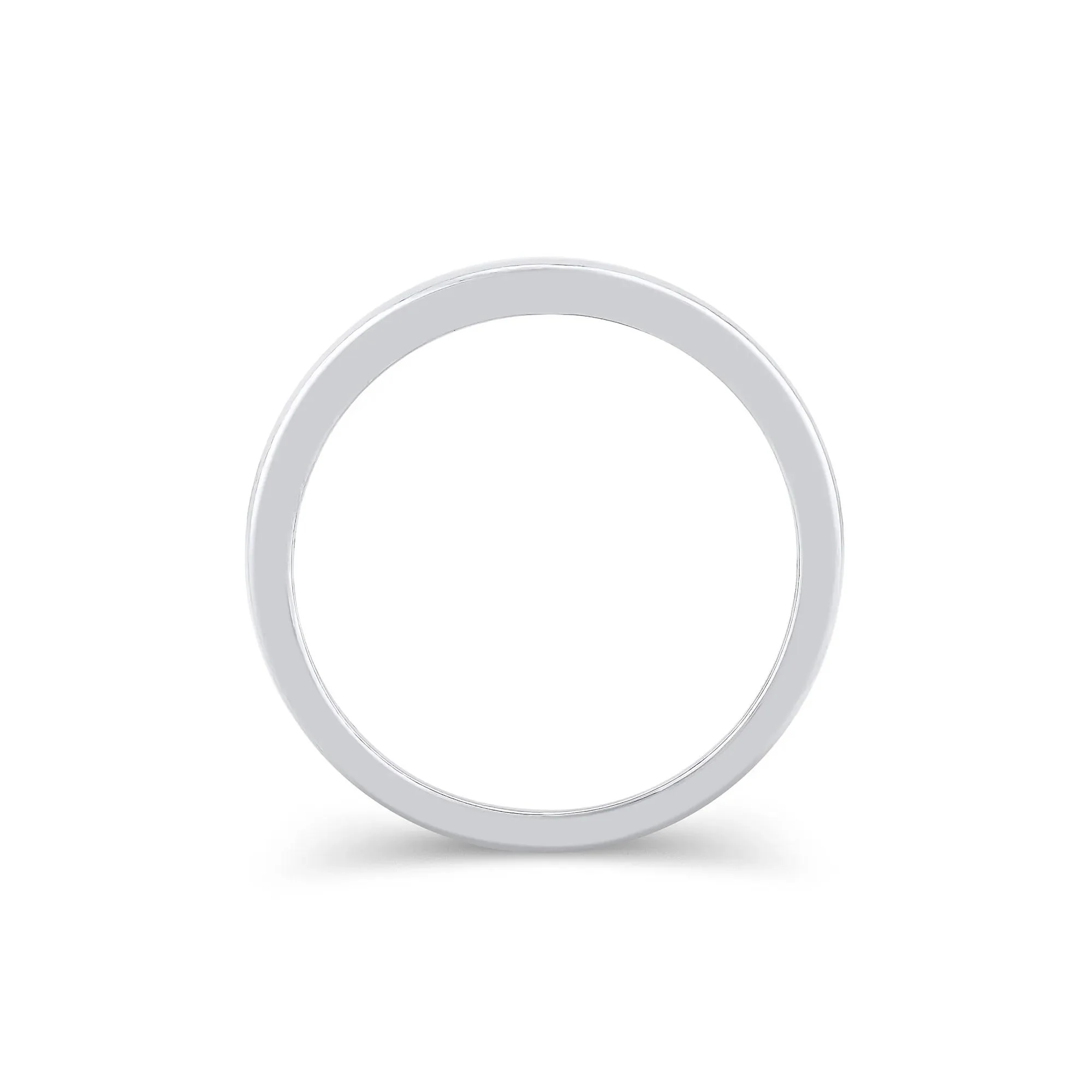 Contour Wedding Band Ring 14K White Gold Size 8.5 2.5mm - Image 2