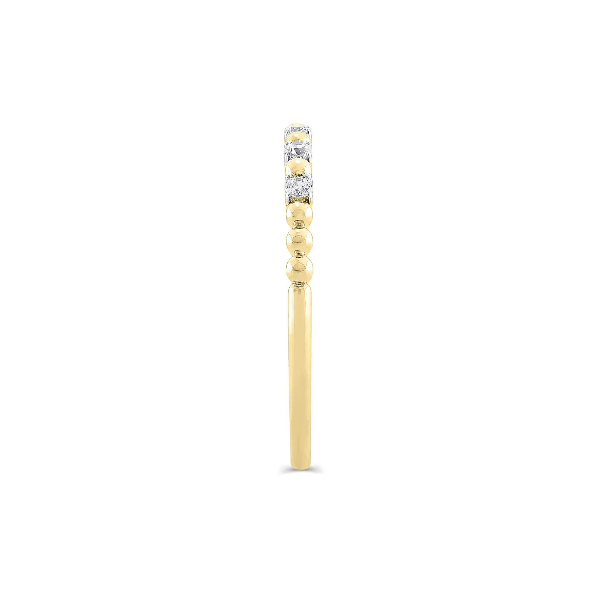 1/10 CT. Tw. Lab Grown Diamond Round Stacking Ring 10K Yellow Gold Size 8 1.5mm - Image 3