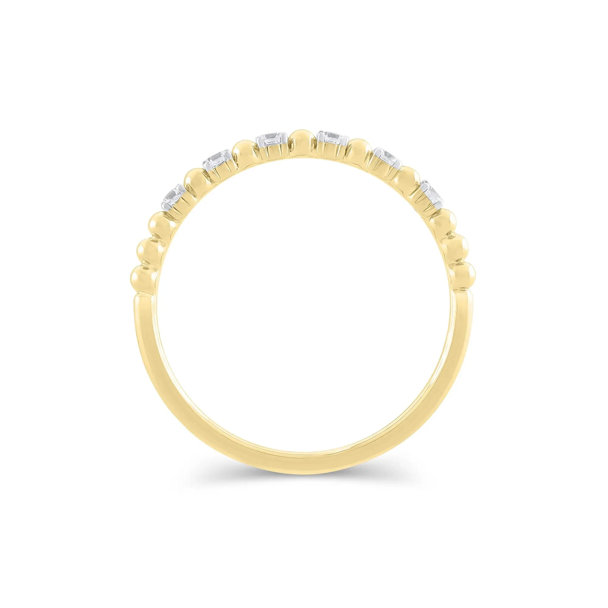 1/10 CT. Tw. Lab Grown Diamond Round Stacking Ring 10K Yellow Gold Size 9 1.5mm - Image 2
