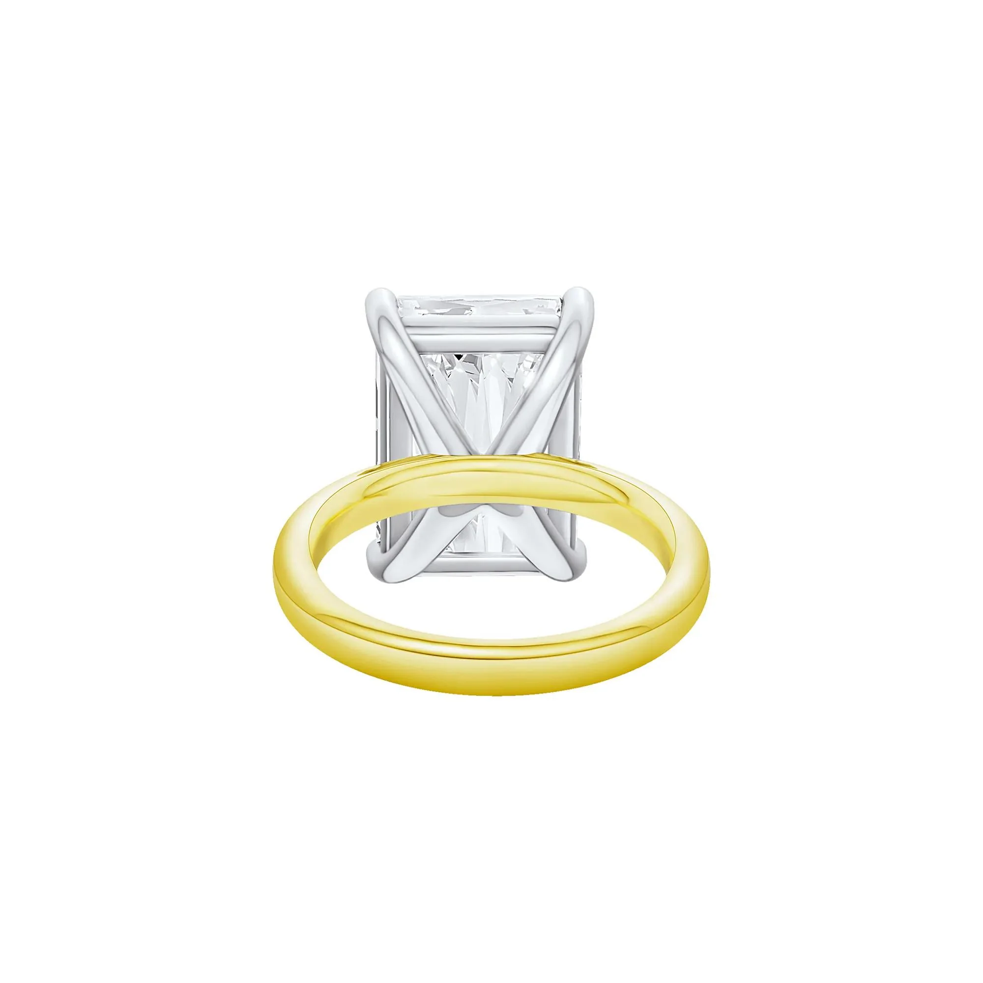 Lab Grown Diamond Radiant-Cut Solitaire Ring 14K Yellow & White Gold (10 CT.) Size 7 2mm - Image 4