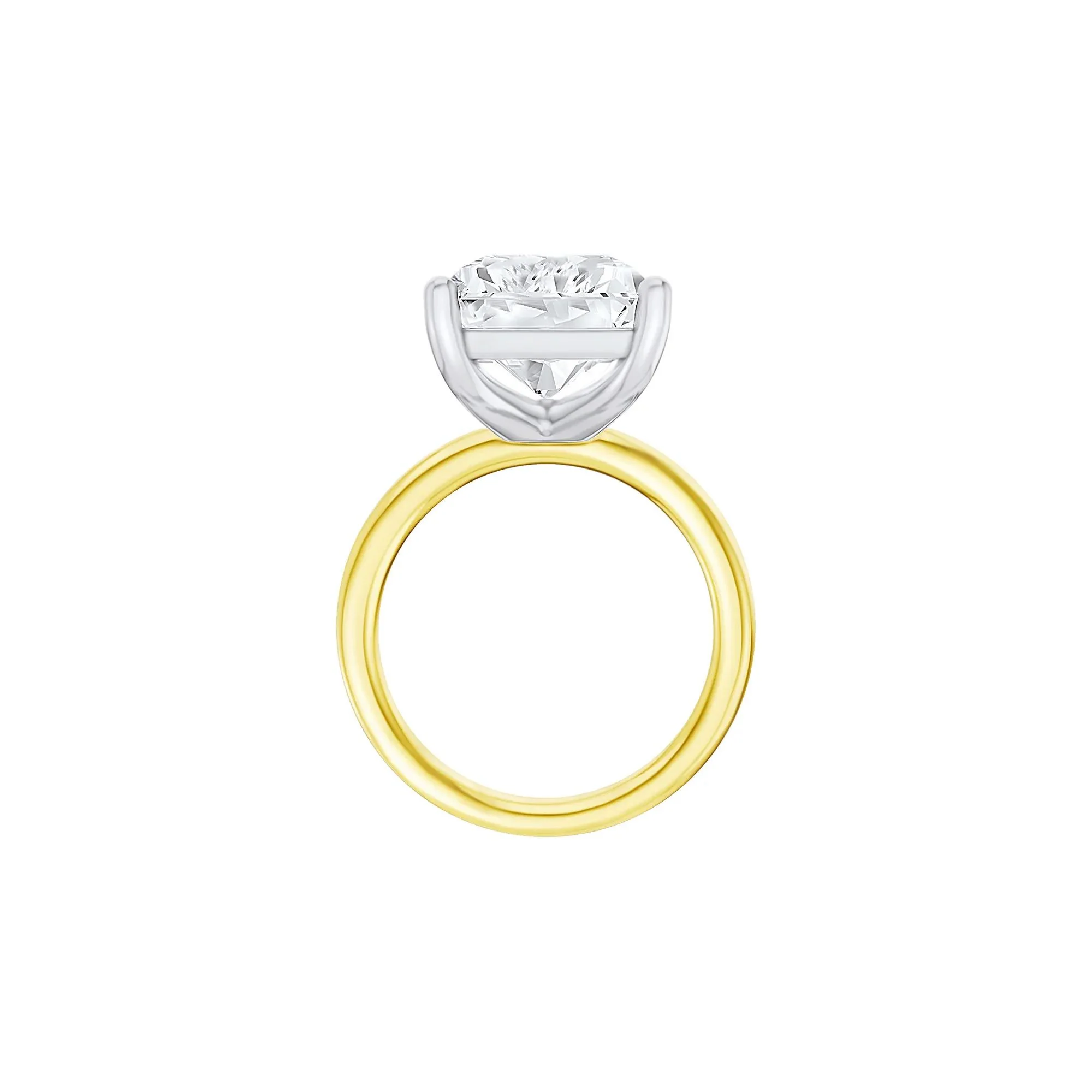 Lab Grown Diamond Radiant-Cut Solitaire Ring 14K Yellow & White Gold (10 CT.) Size 9.5 2mm - Image 2