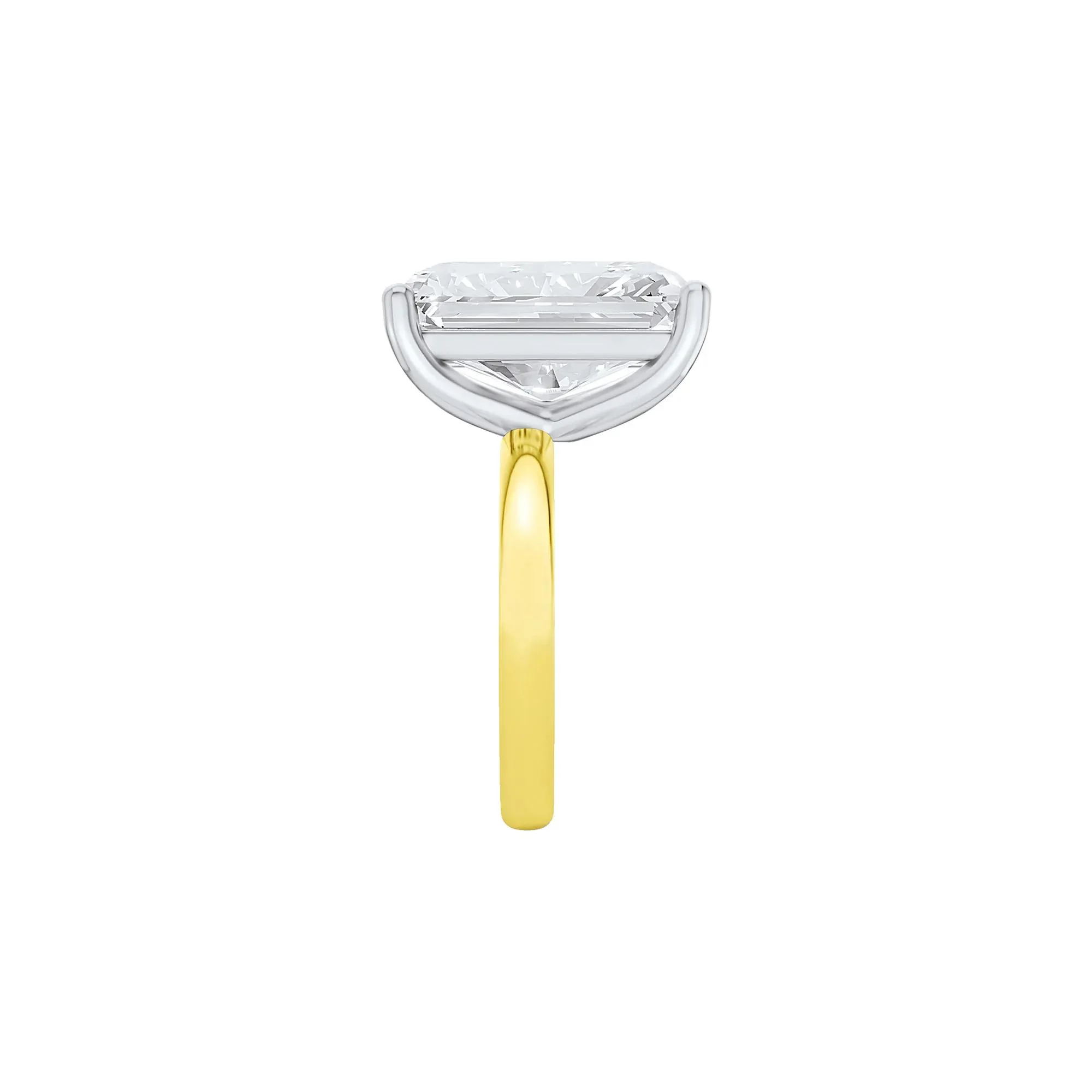 Lab Grown Diamond Radiant-Cut Solitaire Ring 14K Yellow & White Gold (10 CT.) Size 9.5 2mm - Image 3