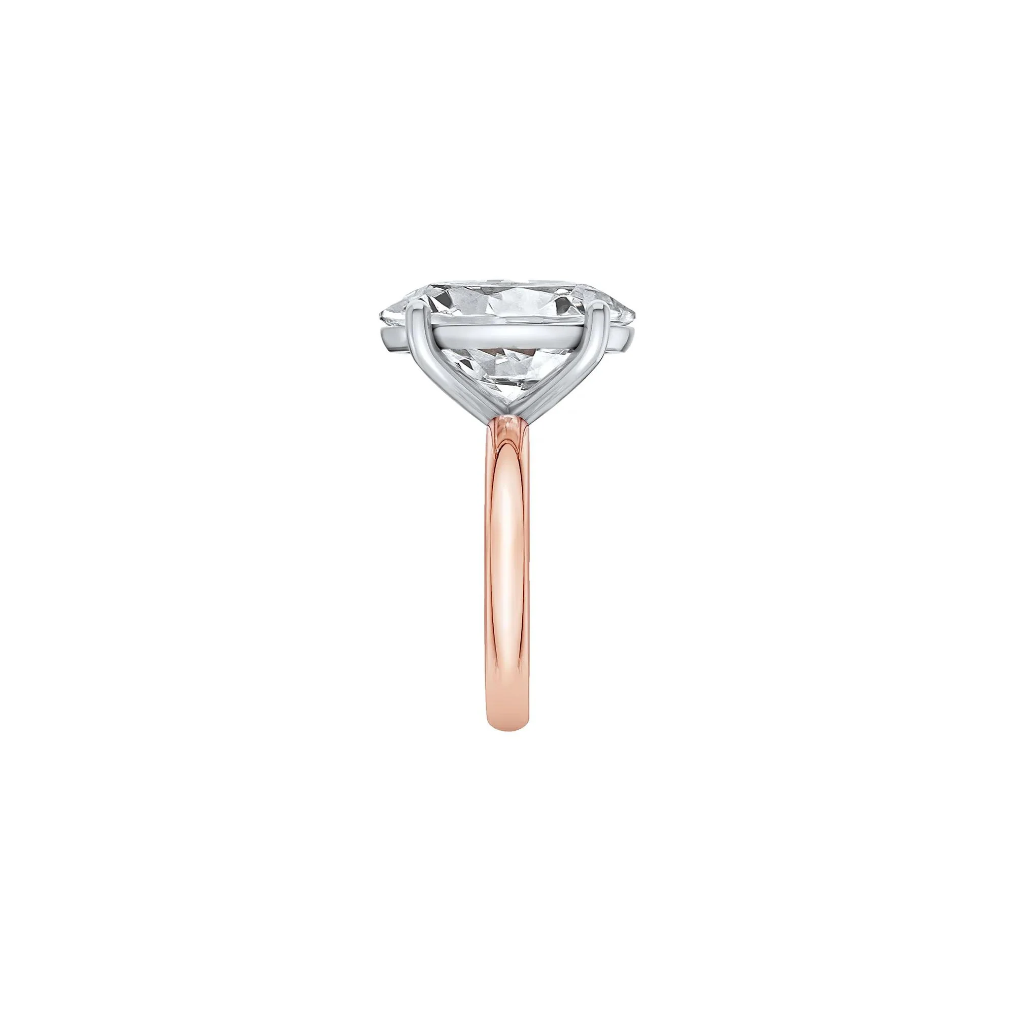 Lab Grown Diamond Oval Solitaire Ring 14K Rose & White Gold (7 CT.) Size 5.5 2mm - Image 3