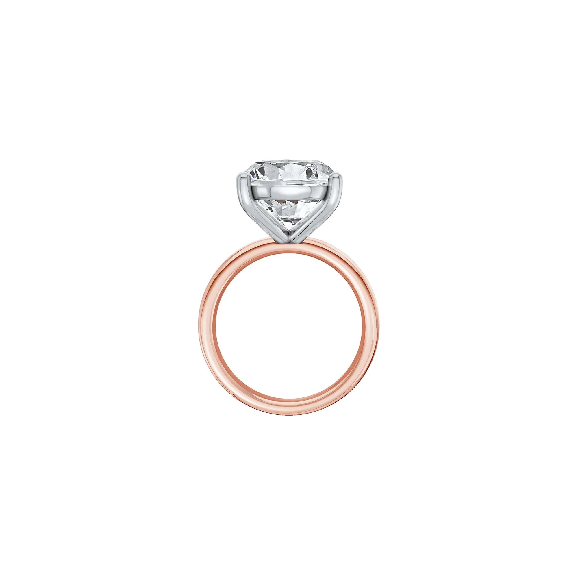 Lab Grown Diamond Oval Solitaire Ring 14K Rose & White Gold (7 CT.) Size 8 2mm - Image 2