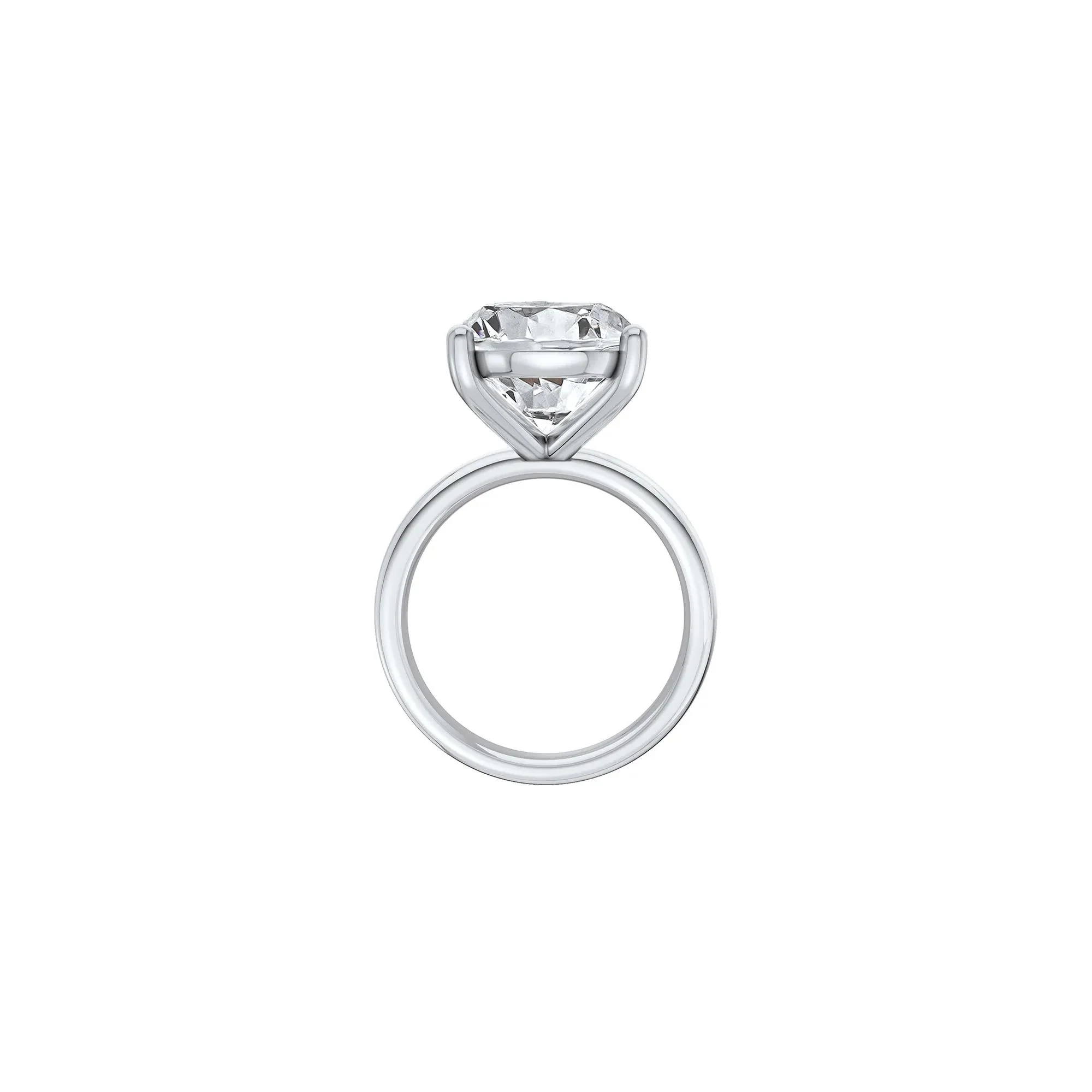 Lab Grown Diamond Oval Solitaire Ring 14K White Gold (7 CT.) Size 11 2mm - Image 2