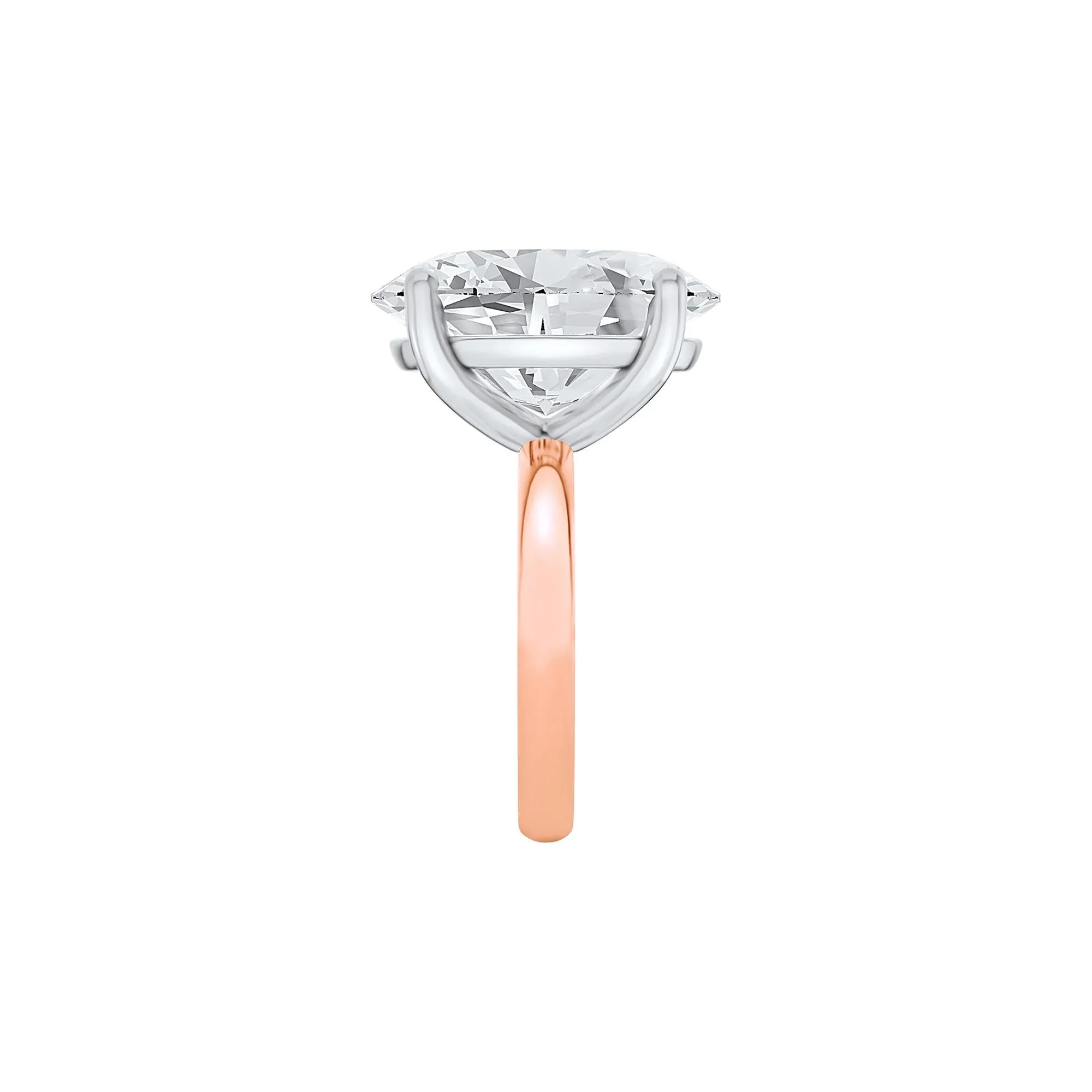 Lab Grown Diamond Oval Solitaire Ring 14K Rose & White Gold (8 CT.) Size 8 2mm - Image 3