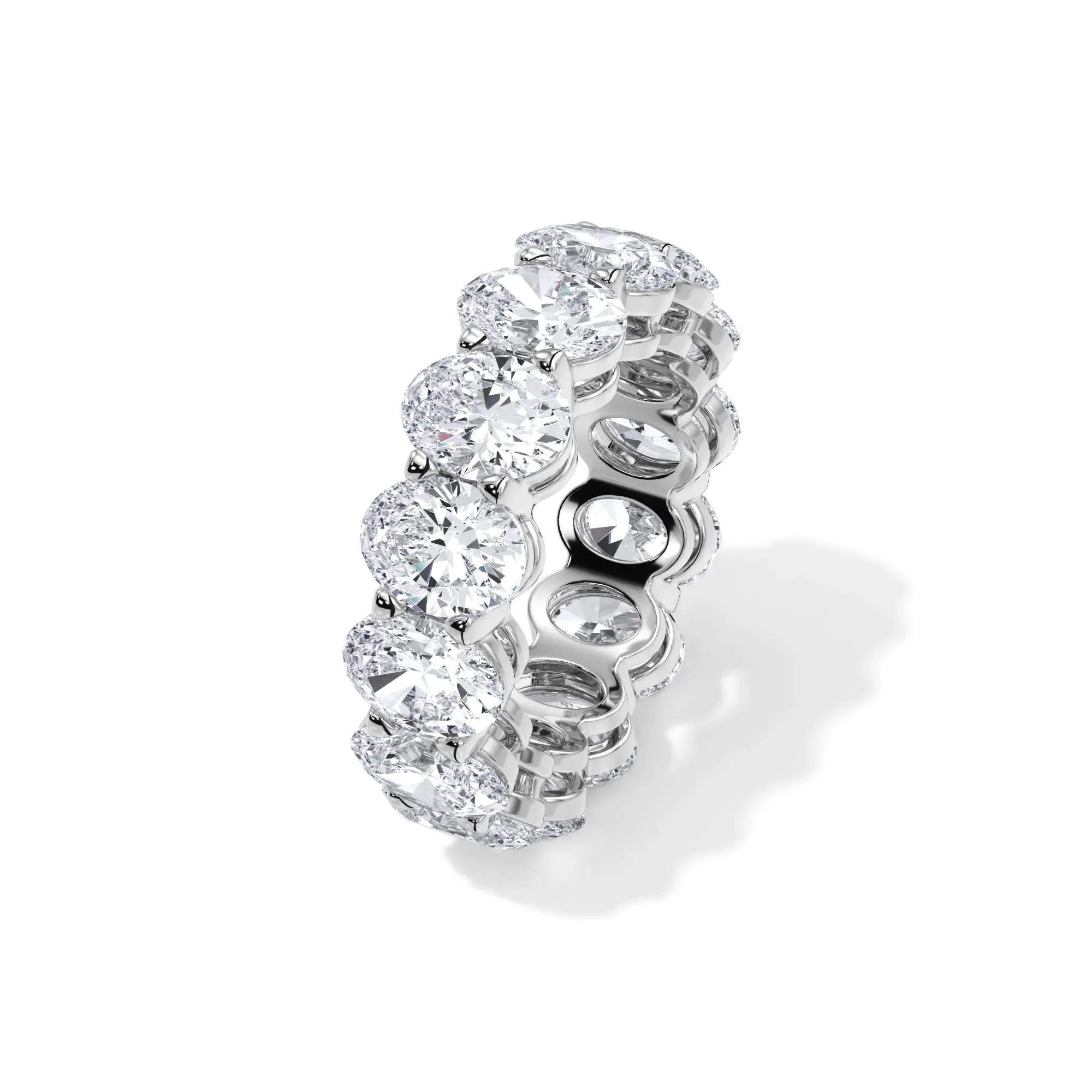 10 1/2 CT. Tw. Lab Grown Diamond Oval Eternity Band Ring Platinum White Size 4 3mm - Image 4