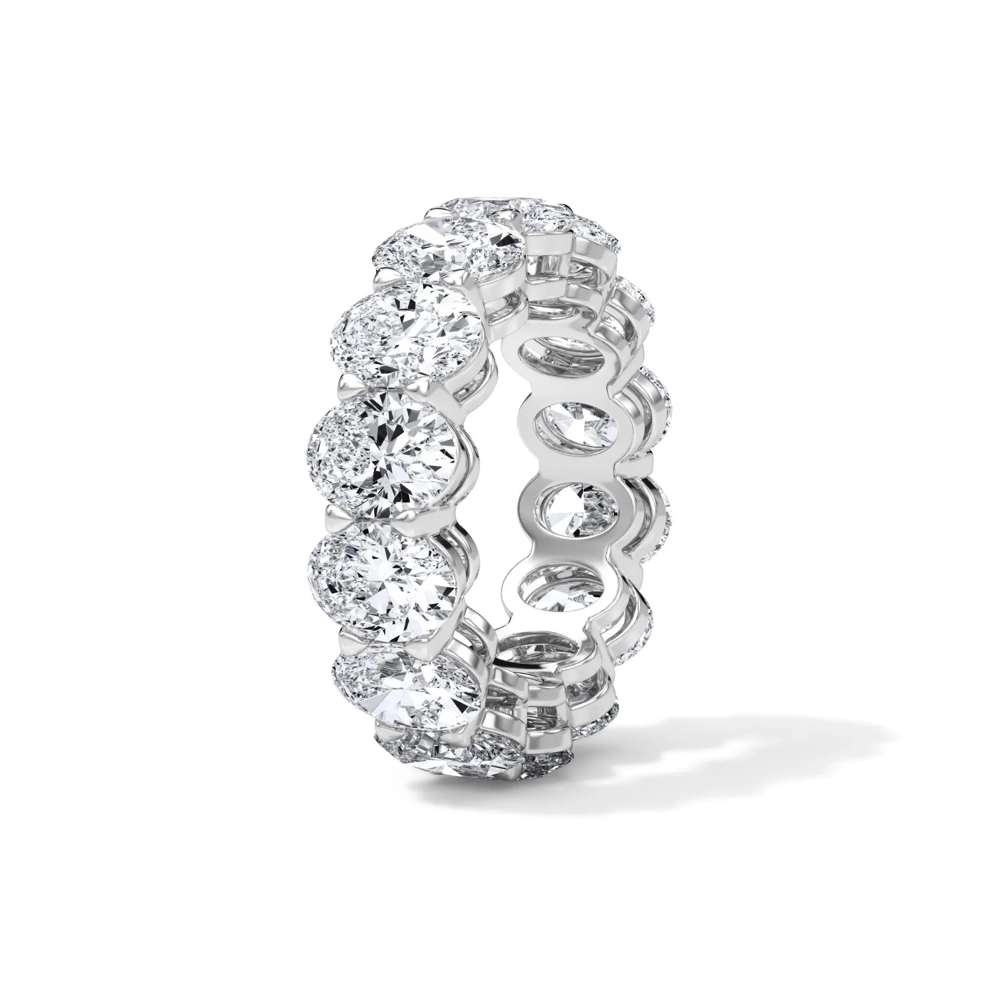 10 1/2 CT. Tw. Lab Grown Diamond Oval Eternity Band Ring Platinum White Size 5.5 3mm - Image 3