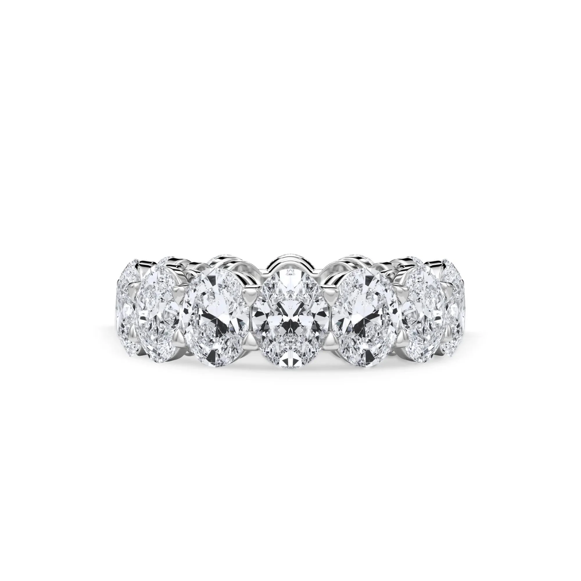 10 1/2 CT. Tw. Lab Grown Diamond Oval Eternity Band Ring Platinum White Size 8 3mm