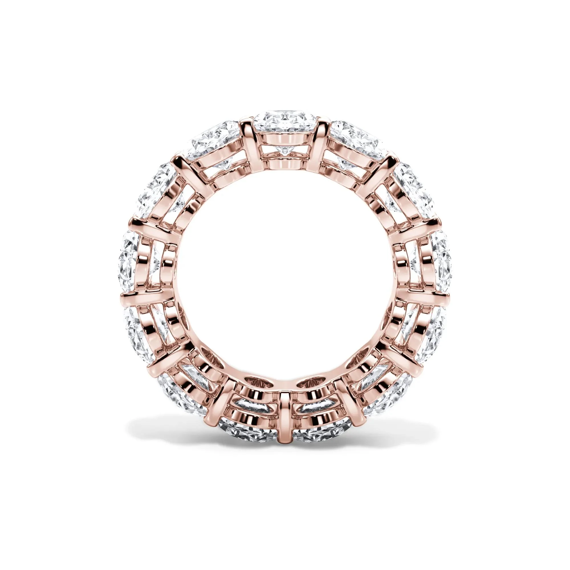 13 CT. Tw. Lab Grown Diamond Oval Eternity Band Ring 18K Rose Gold Size 6.5 3mm - Image 2