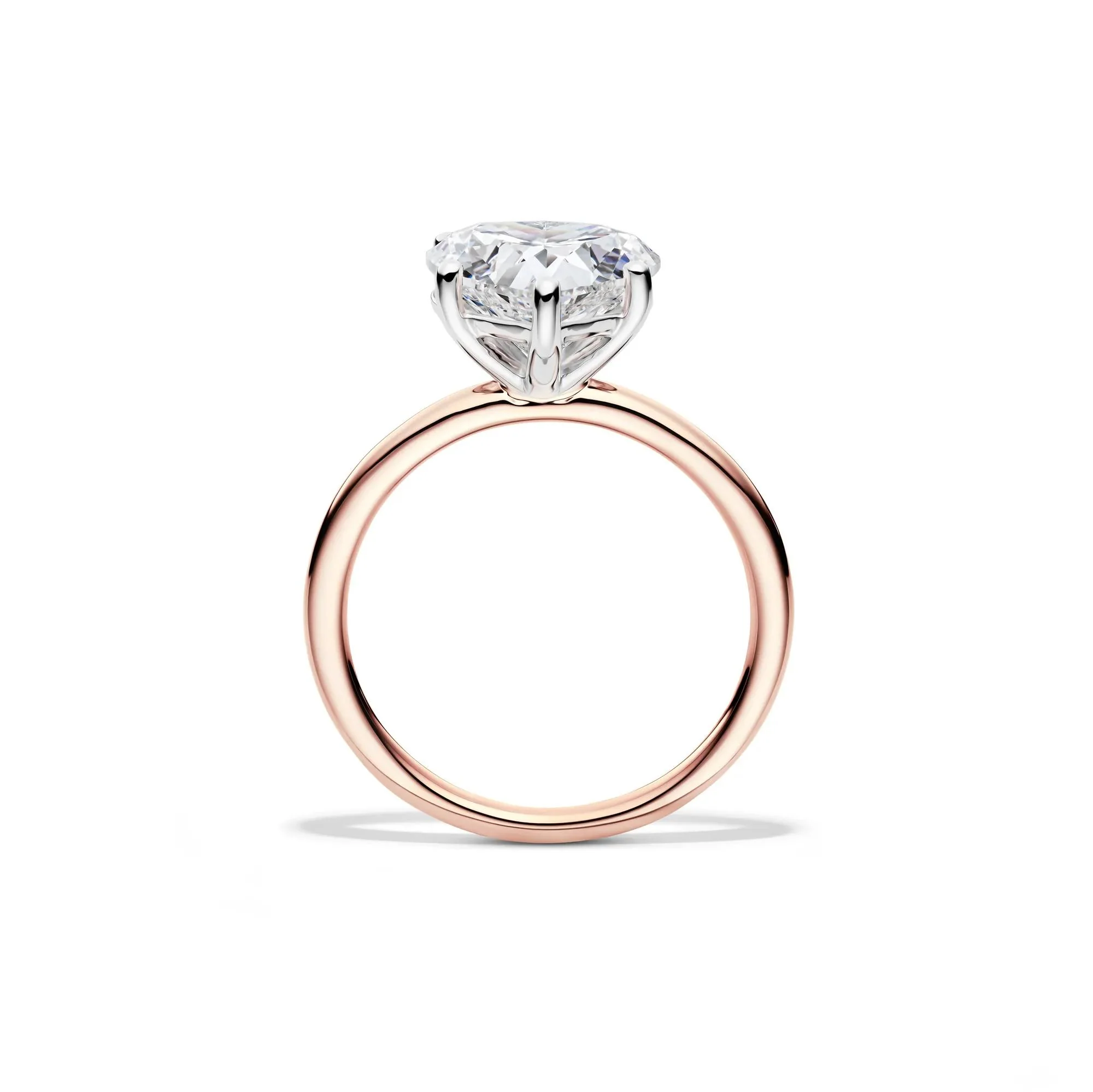 Lab Grown Diamond Heart-Shaped Solitaire Ring 14K Rose & White Gold (3 CT.) Size 11.5 2mm - Image 2
