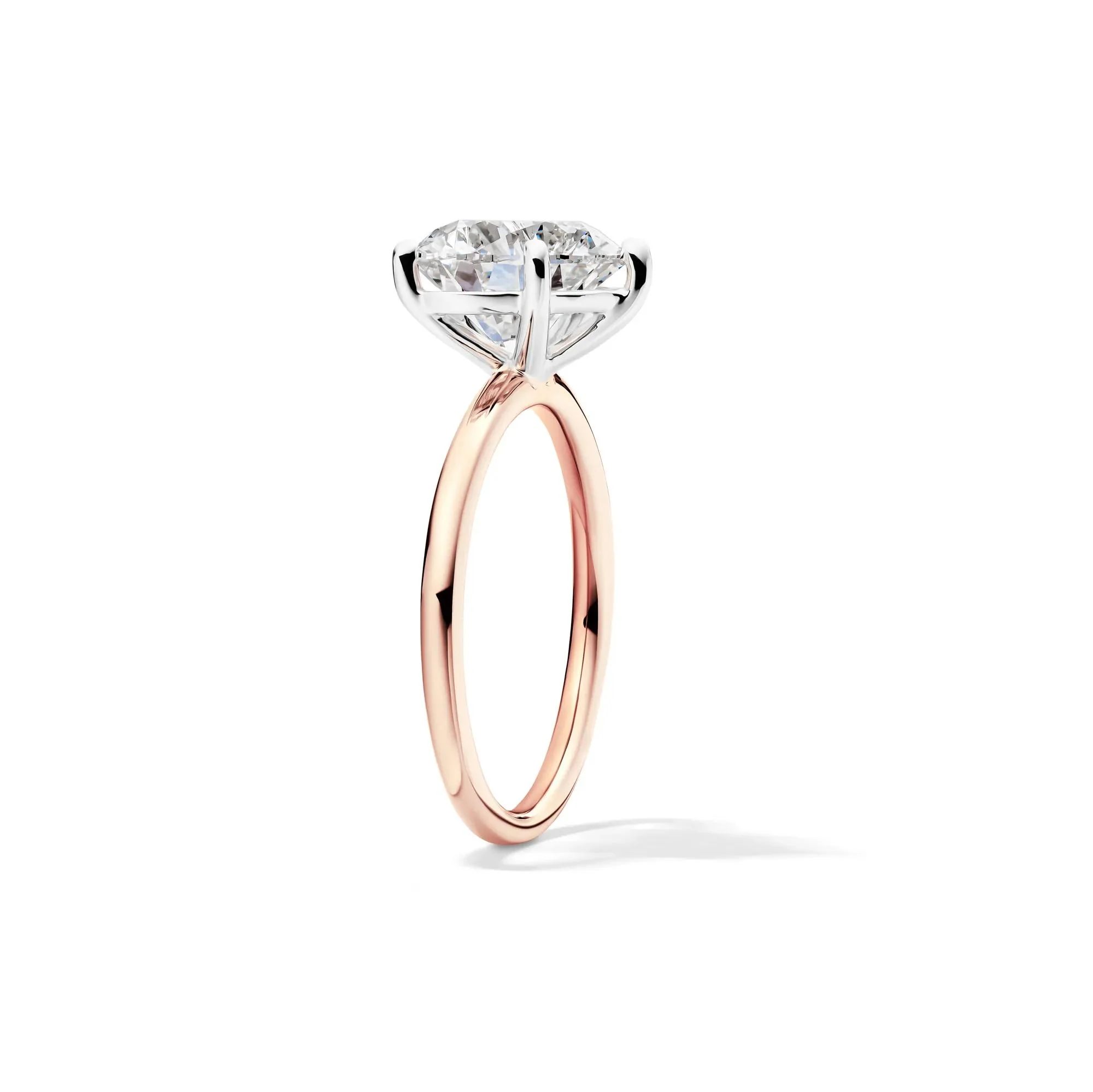 Lab Grown Diamond Heart-Shaped Solitaire Ring 14K Rose & White Gold (3 CT.) Size 9.5 2mm - Image 3