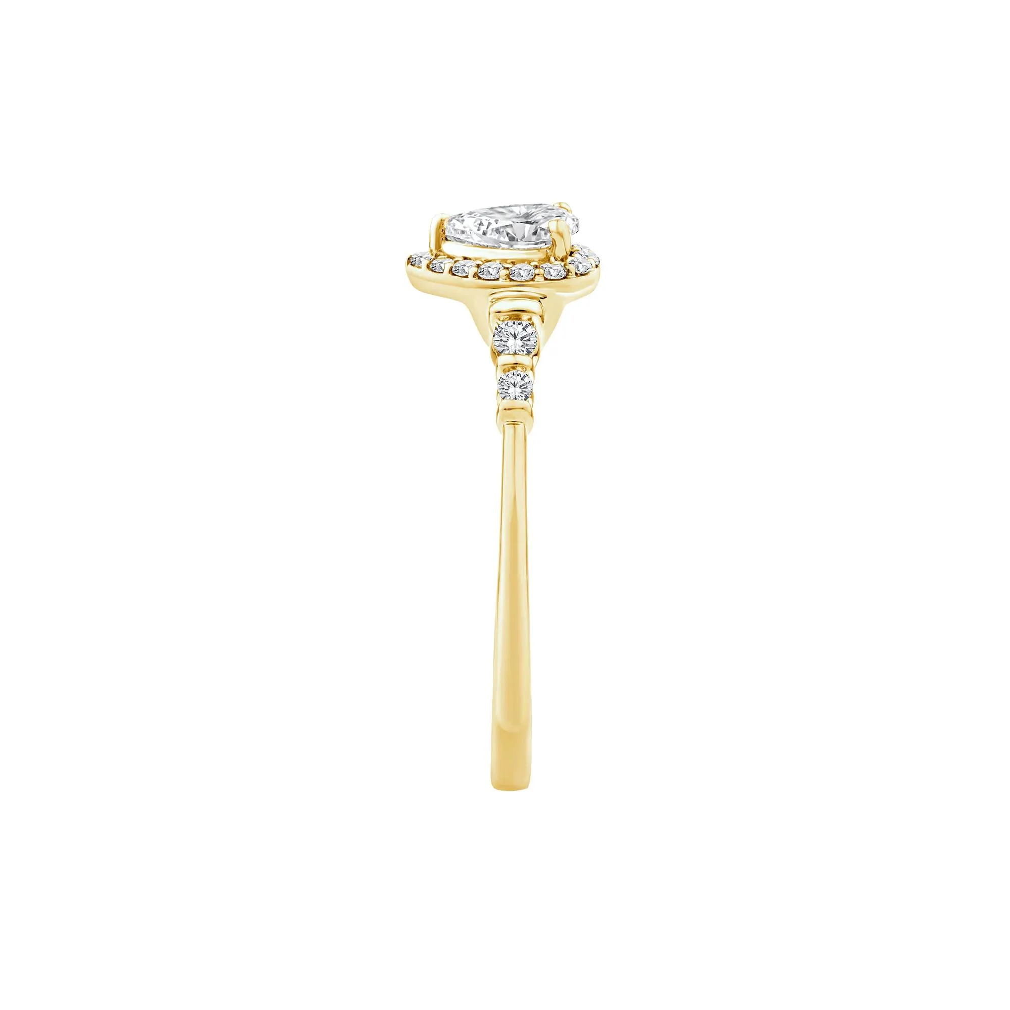 1/2 CT. Tw. Lab Grown Diamond Pear Promise Ring 10K Yellow Gold Size 7.5 1mm - Image 3
