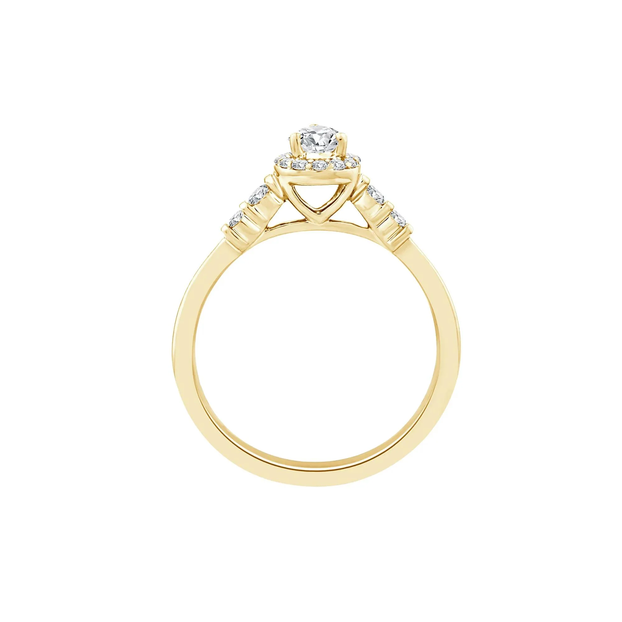1/2 CT. Tw. Lab Grown Diamond Pear Promise Ring 10K Yellow Gold Size 8.5 1mm - Image 2