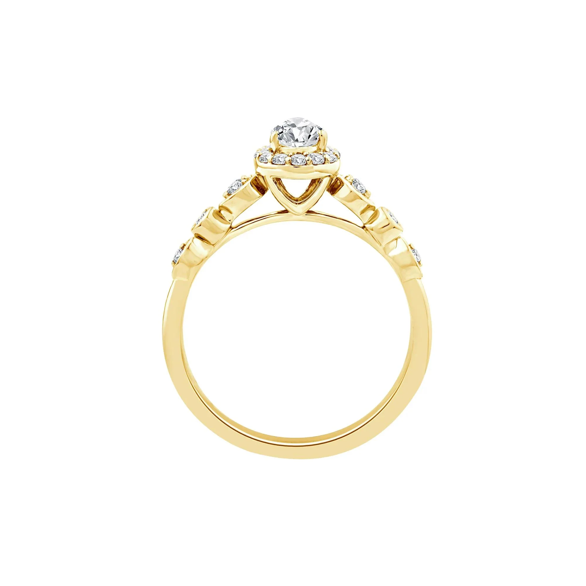 1/2 CT. Tw. Lab Grown Diamond Pear Promise Ring 10K Yellow Gold Size 5.5 1mm - Image 2