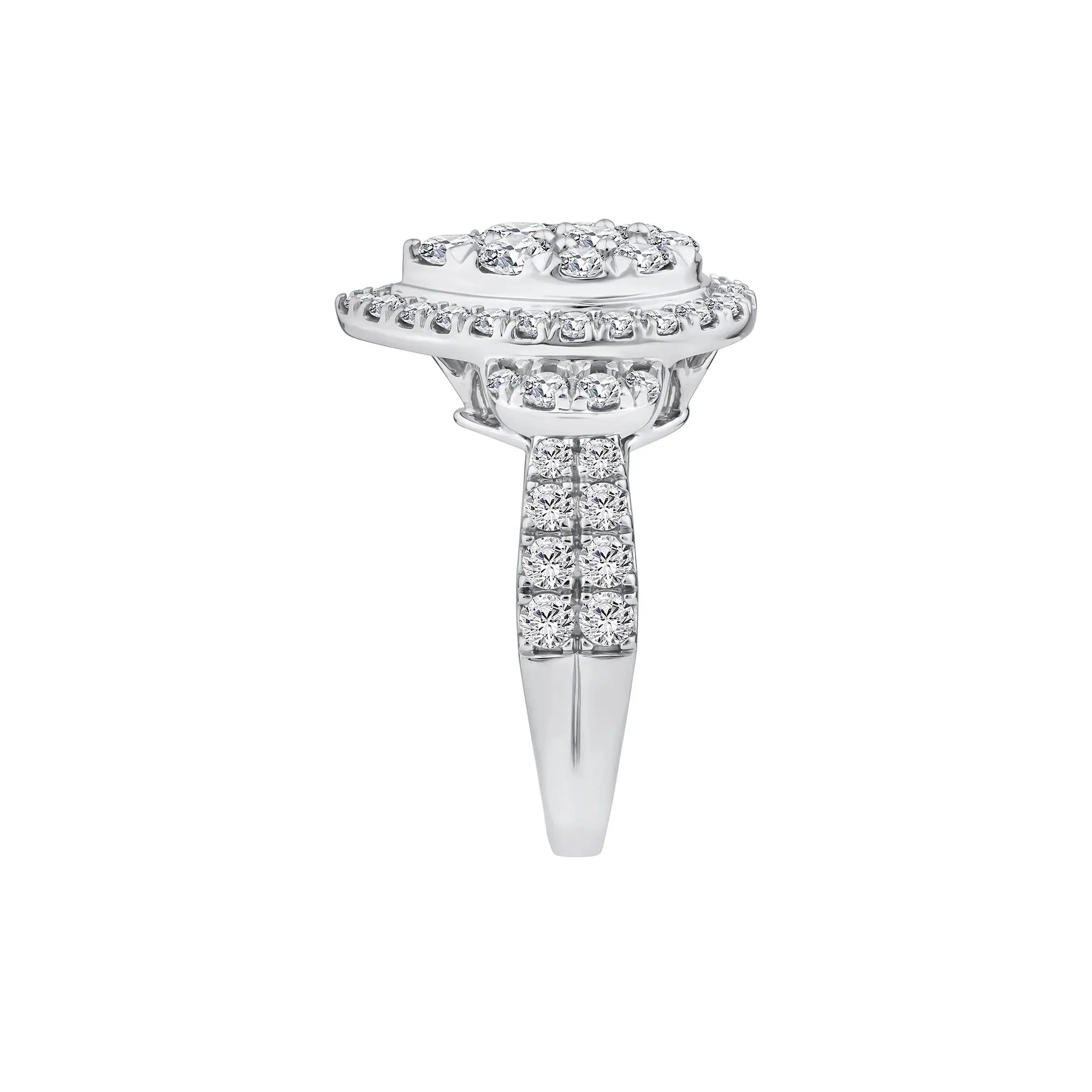 2 CT. Tw. Diamond Composite Engagement Ring 10K White Gold Round Brilliant Cut Size 6 2.5mm - Image 3