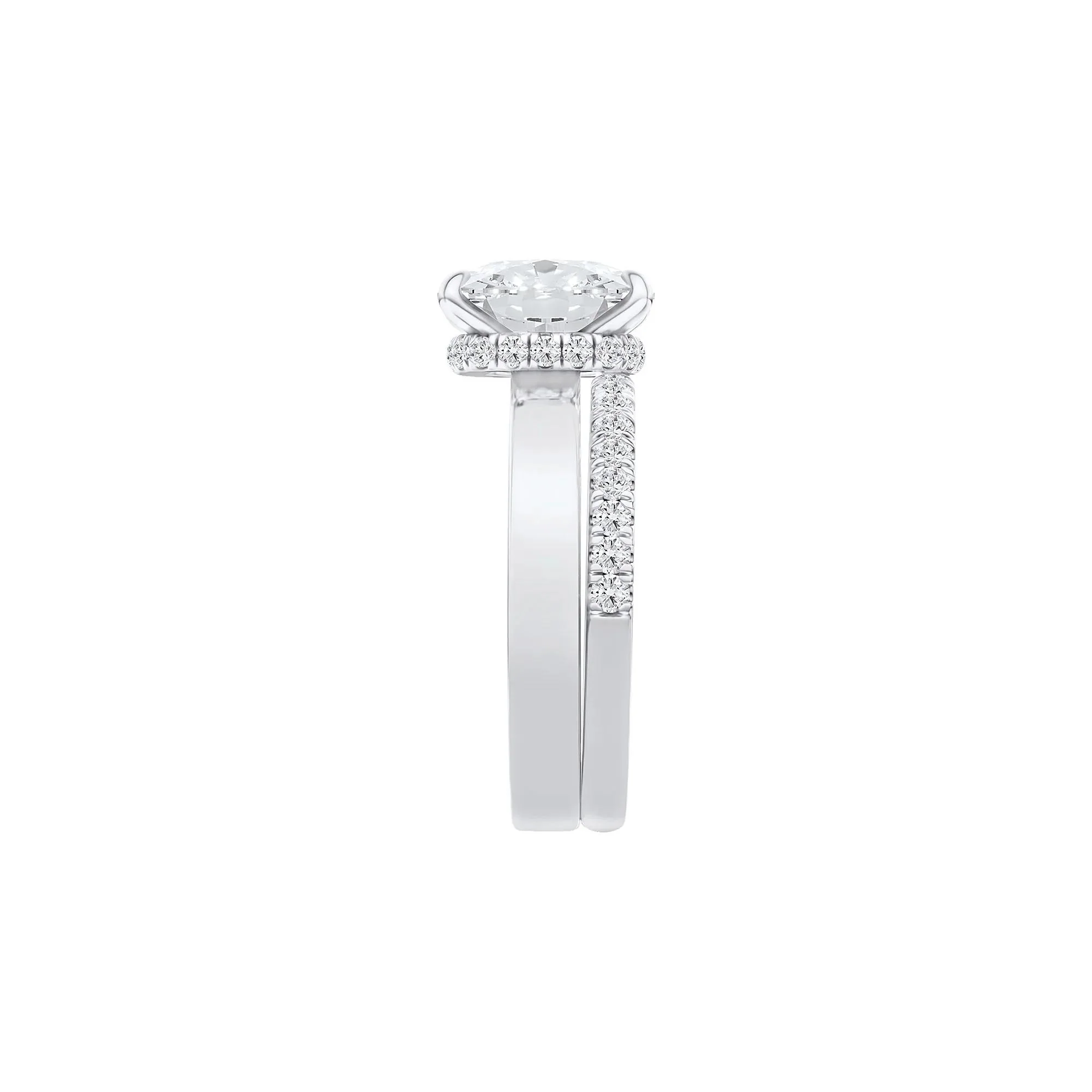 4 CT. Tw. Lab Grown Diamond Elongated Cushion-Cut Engagement Ring 14K White Gold Size 6.5 3mm - Image 3