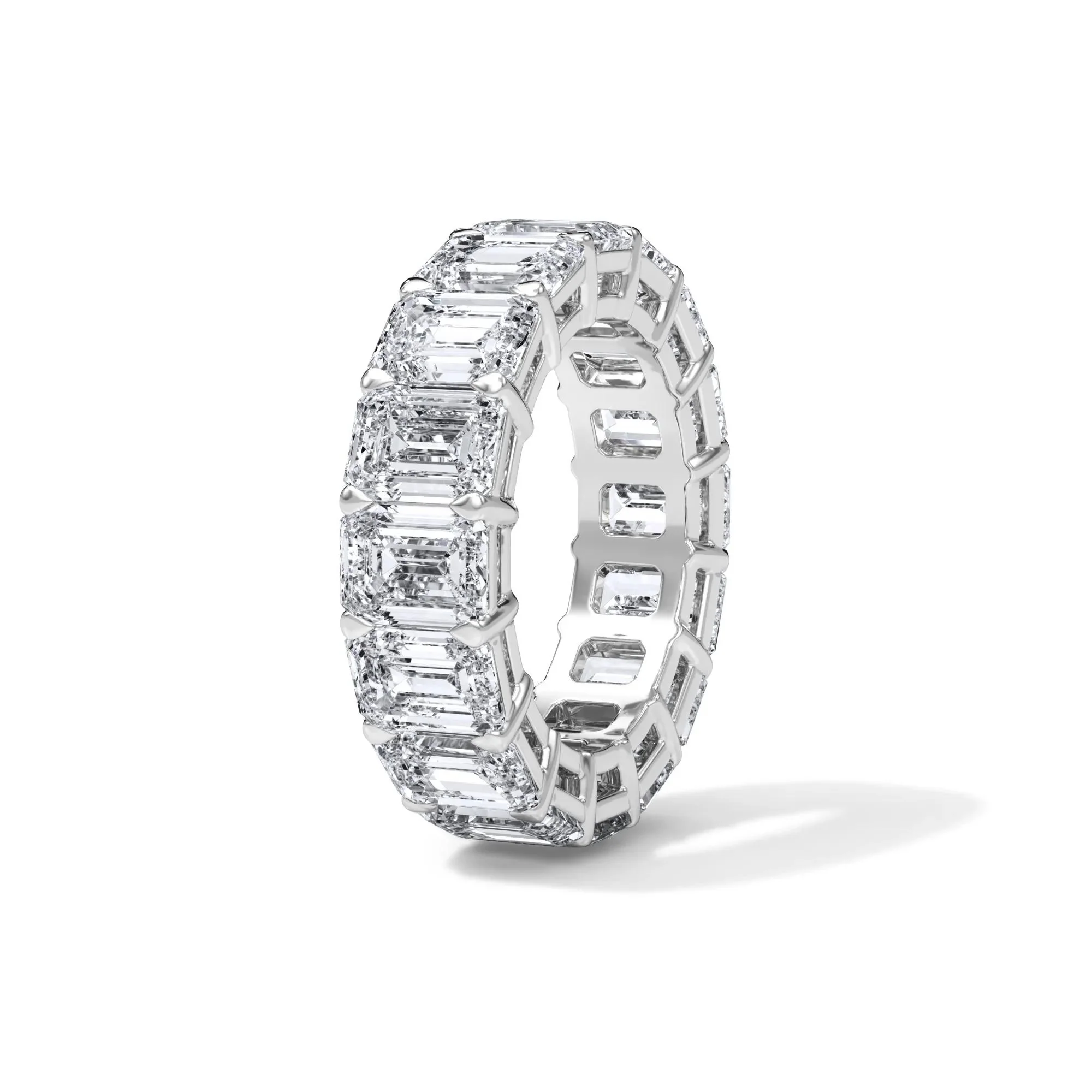 Lab Grown Diamond Emerald-Cut Eternity Band Ring White Size 6 3mm - Image 3