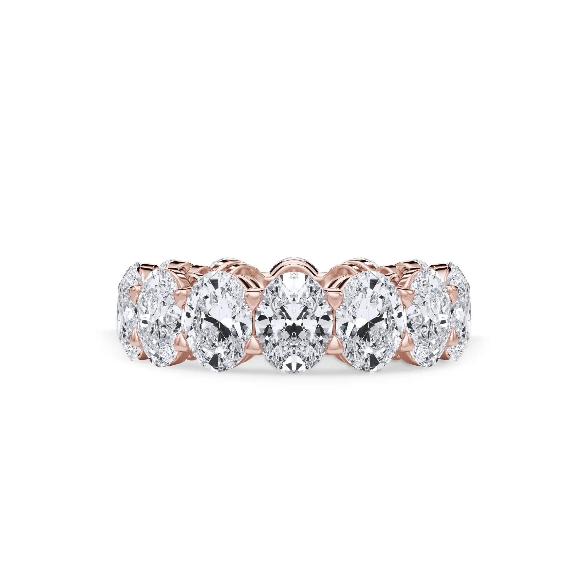 10 1/2 CT. Tw. Lab Grown Diamond Oval Eternity Band Ring 18K Rose Gold Size 6 3mm