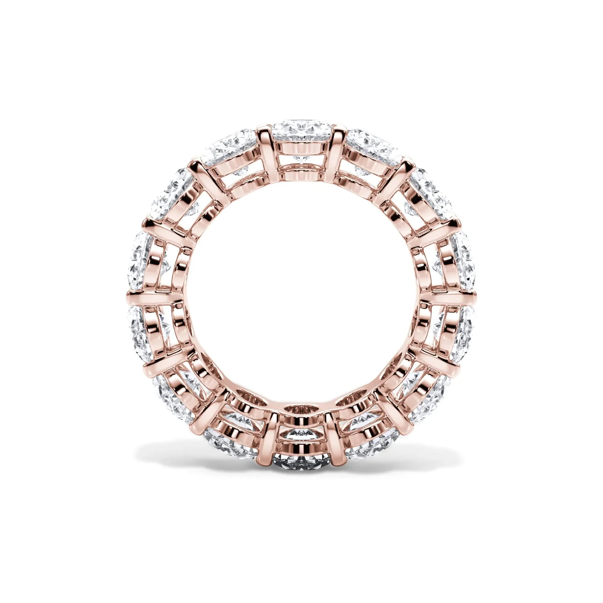 10 1/2 CT. Tw. Lab Grown Diamond Oval Eternity Band Ring 18K Rose Gold Size 8.5 3mm - Image 2