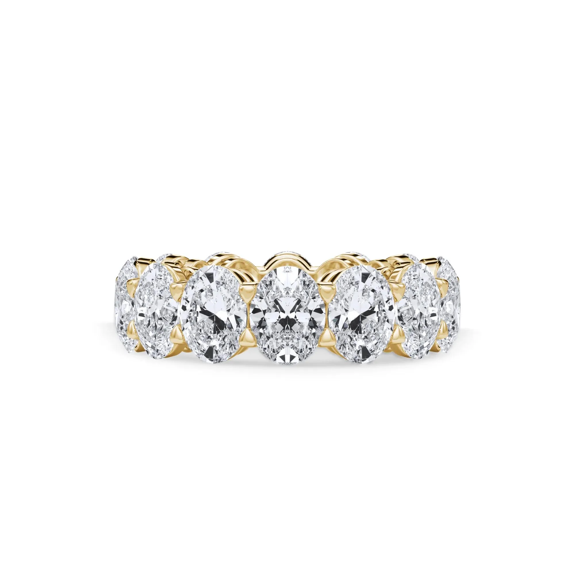 10 1/2 CT. Tw. Lab Grown Diamond Oval Eternity Band Ring 18K Yellow Gold Size 6 3mm