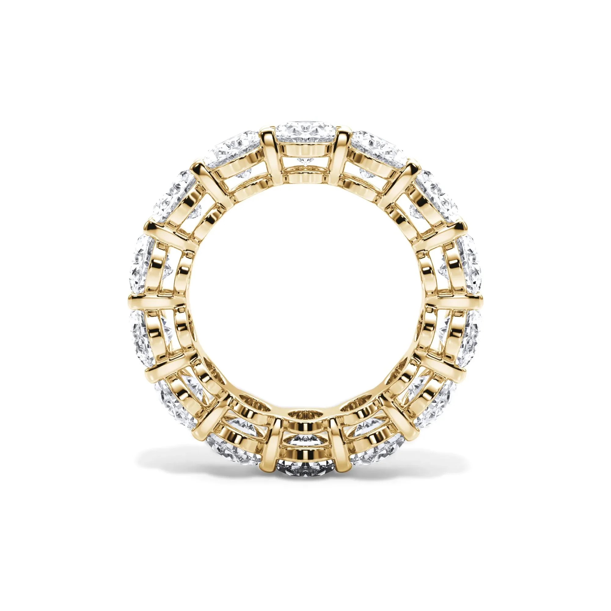 10 1/2 CT. Tw. Lab Grown Diamond Oval Eternity Band Ring 18K Yellow Gold Size 6.5 3mm - Image 2