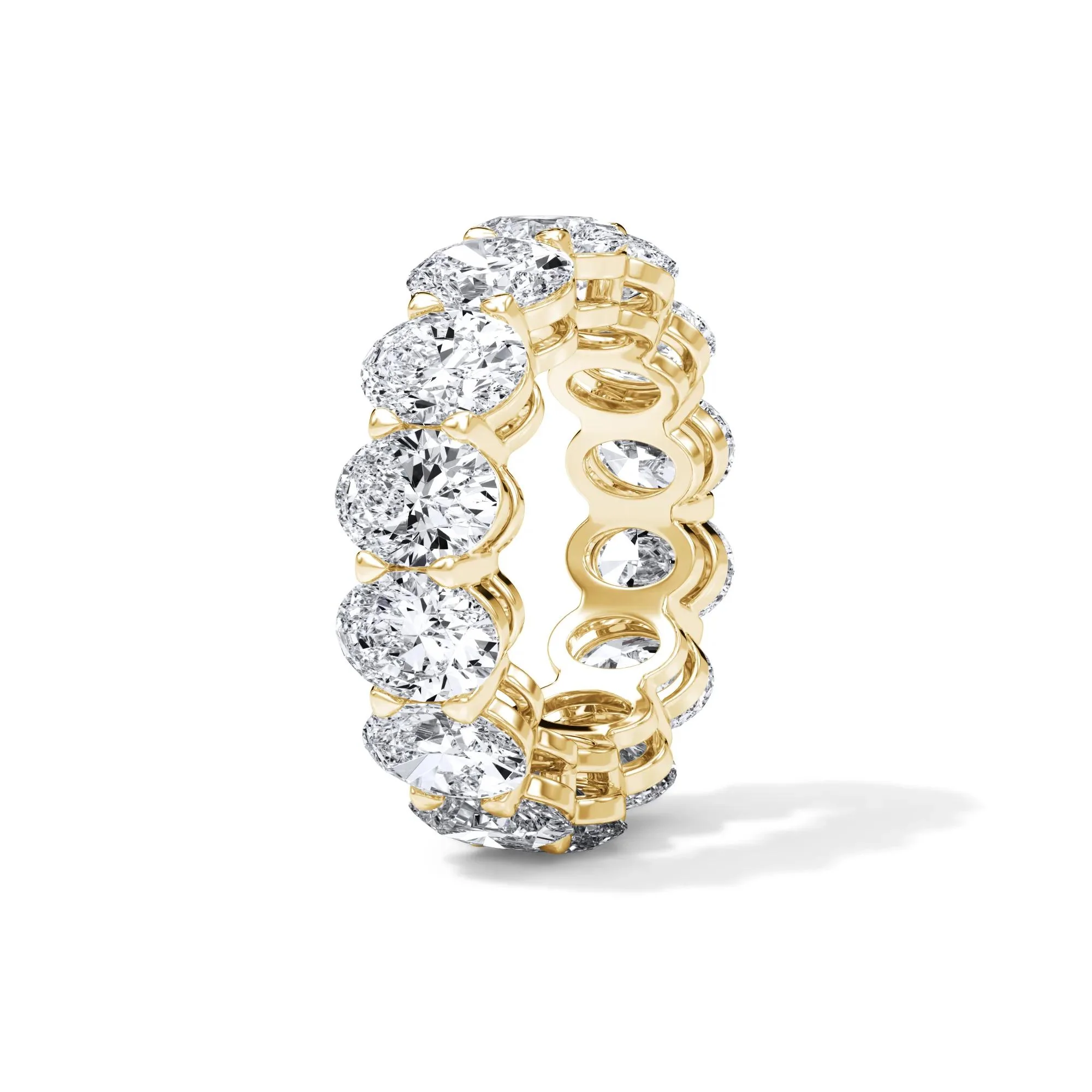 10 1/2 CT. Tw. Lab Grown Diamond Oval Eternity Band Ring 18K Yellow Gold Size 8.5 3mm - Image 3