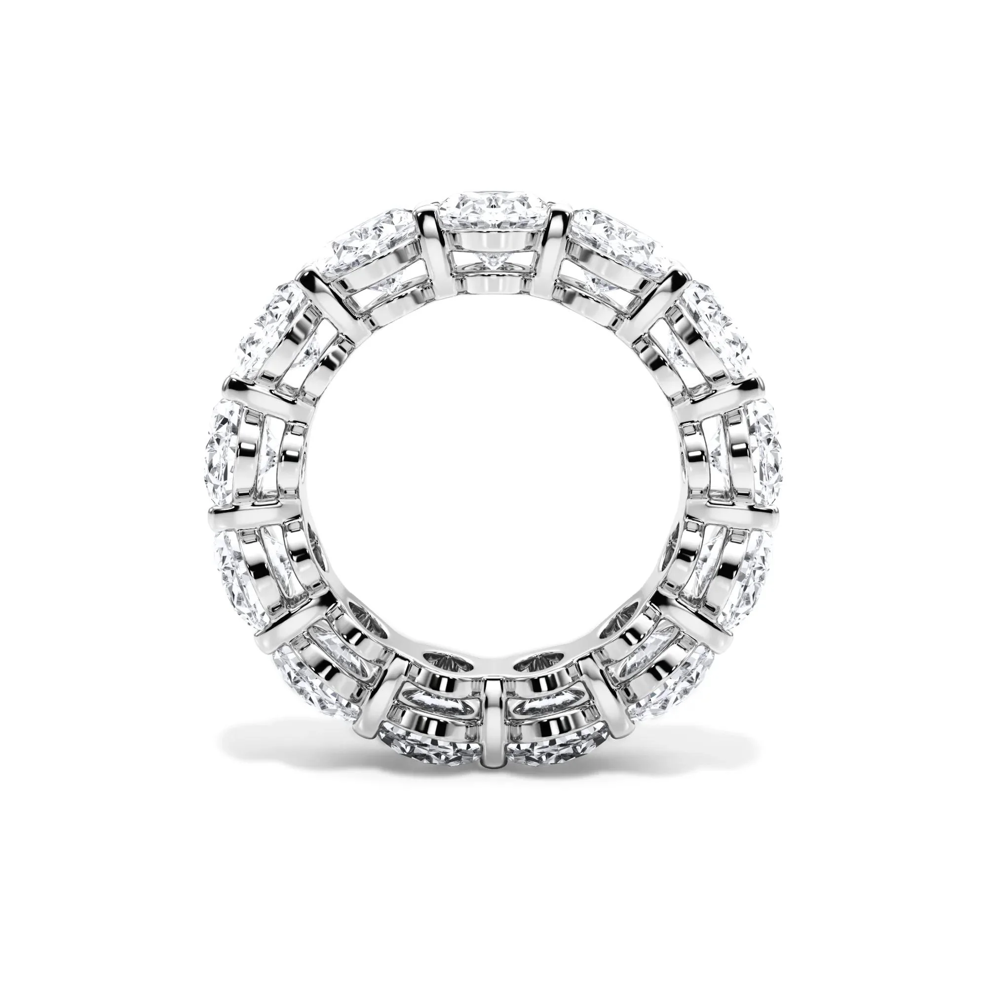 13 CT. Tw. Lab Grown Diamond Oval Eternity Band Ring Platinum White Size 6 3mm - Image 2