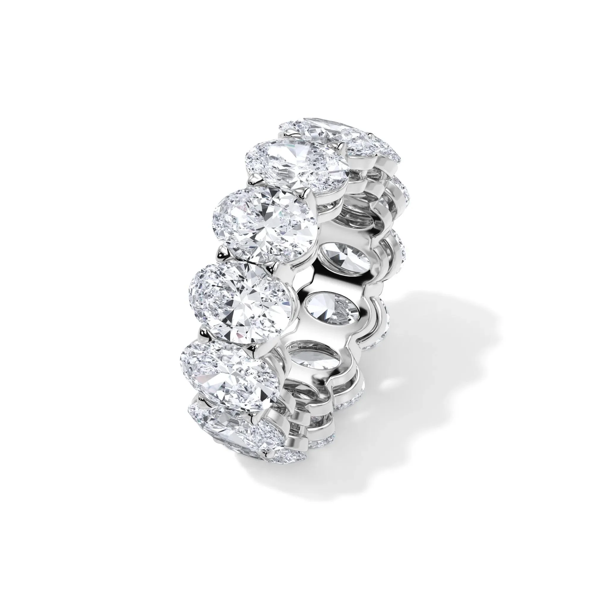 13 CT. Tw. Lab Grown Diamond Oval Eternity Band Ring Platinum White Size 7 3mm - Image 4