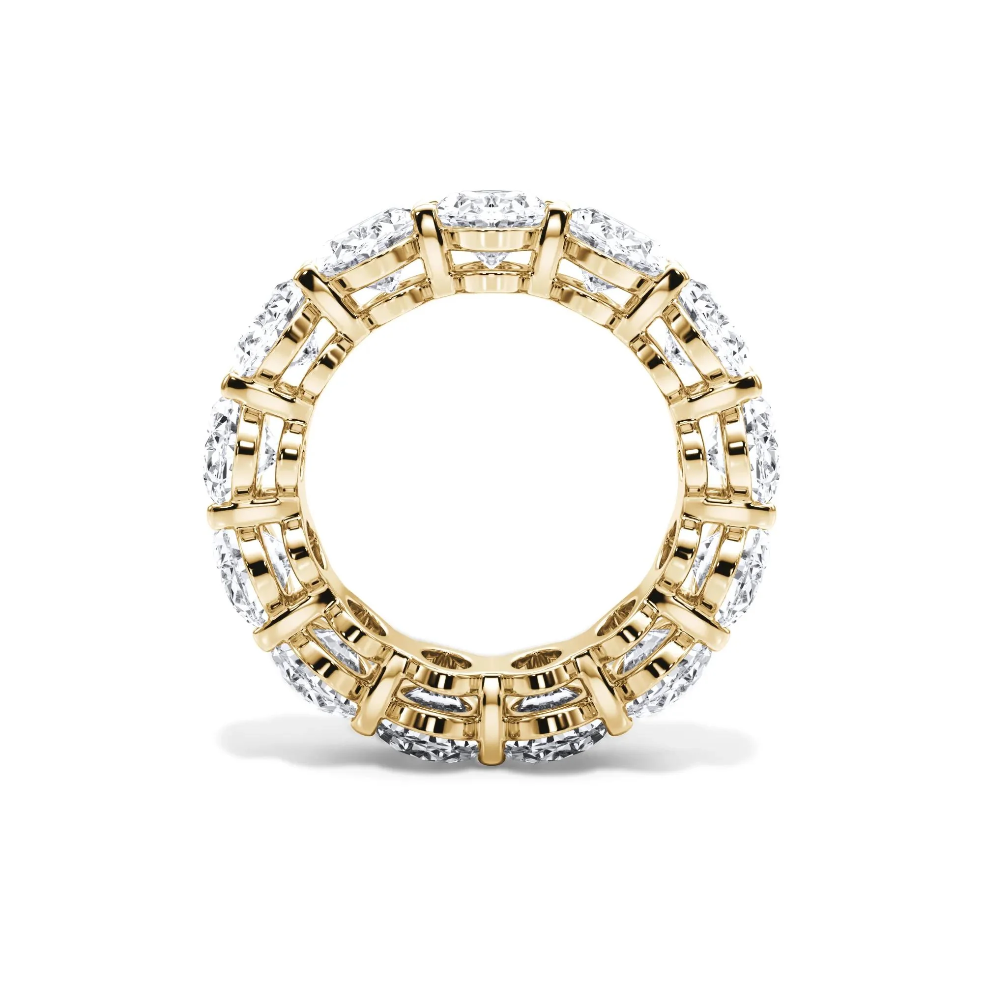 13 CT. Tw. Lab Grown Diamond Oval Eternity Band Ring 18K Yellow Gold Size 7.5 3mm - Image 2