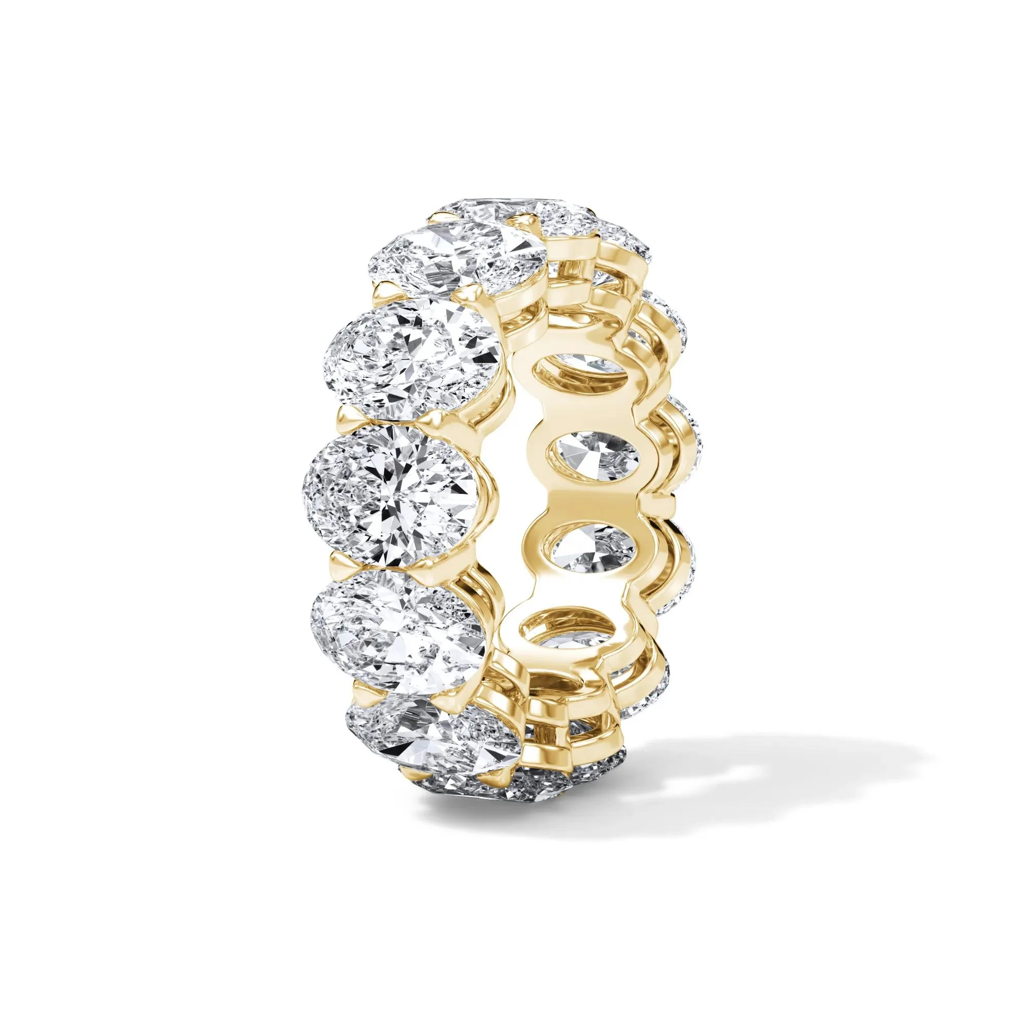 13 CT. Tw. Lab Grown Diamond Oval Eternity Band Ring 18K Yellow Gold Size 7.5 3mm - Image 3