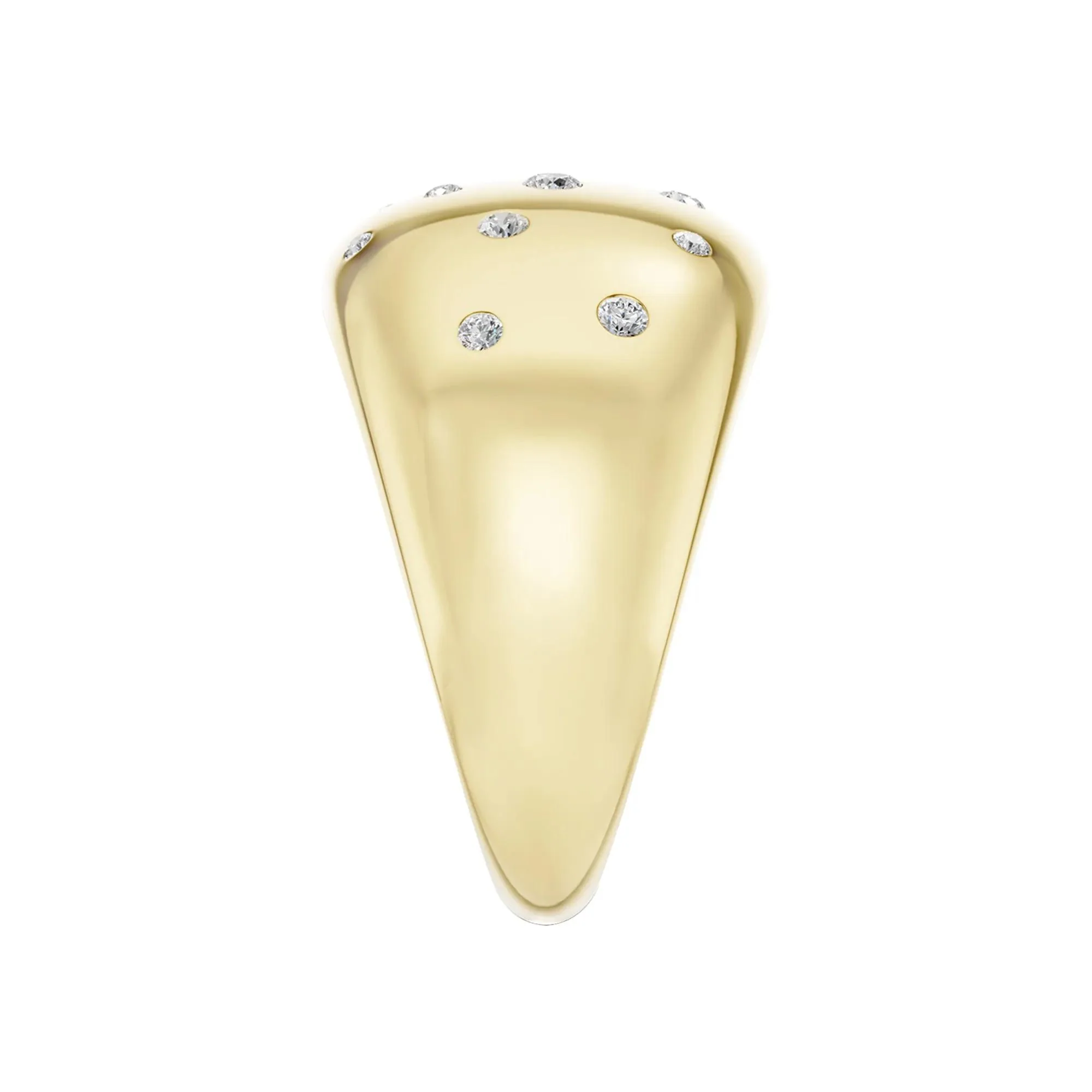 1/5 CT. Tw. Diamond Dot Bubble Ring 10K Yellow Gold Round Brilliant Cut Size 6.5 3mm - Image 4