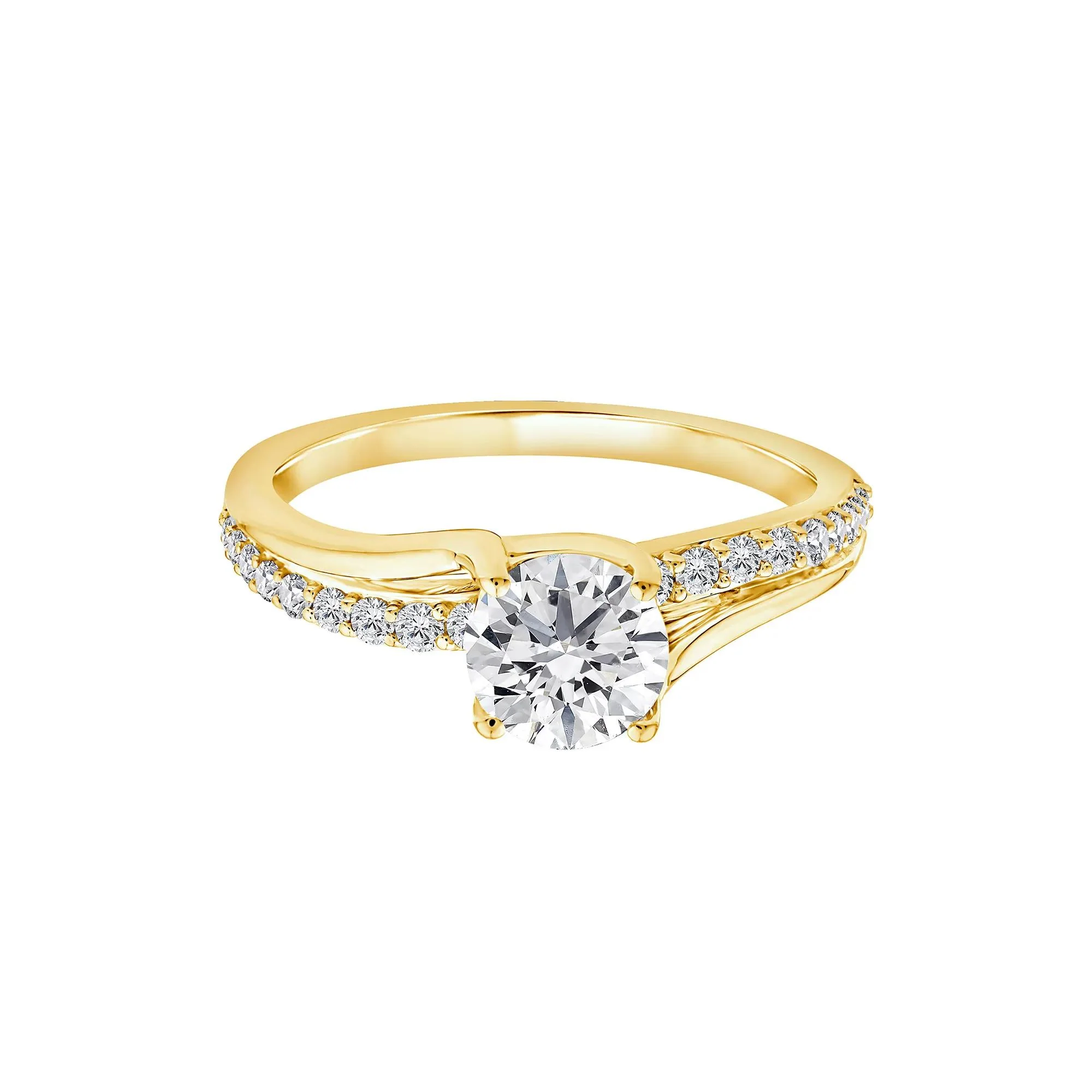 1/4 CT. Tw. Lab Grown Diamond Round Engagement Ring 10K Yellow Gold Size 8.5 1.5mm