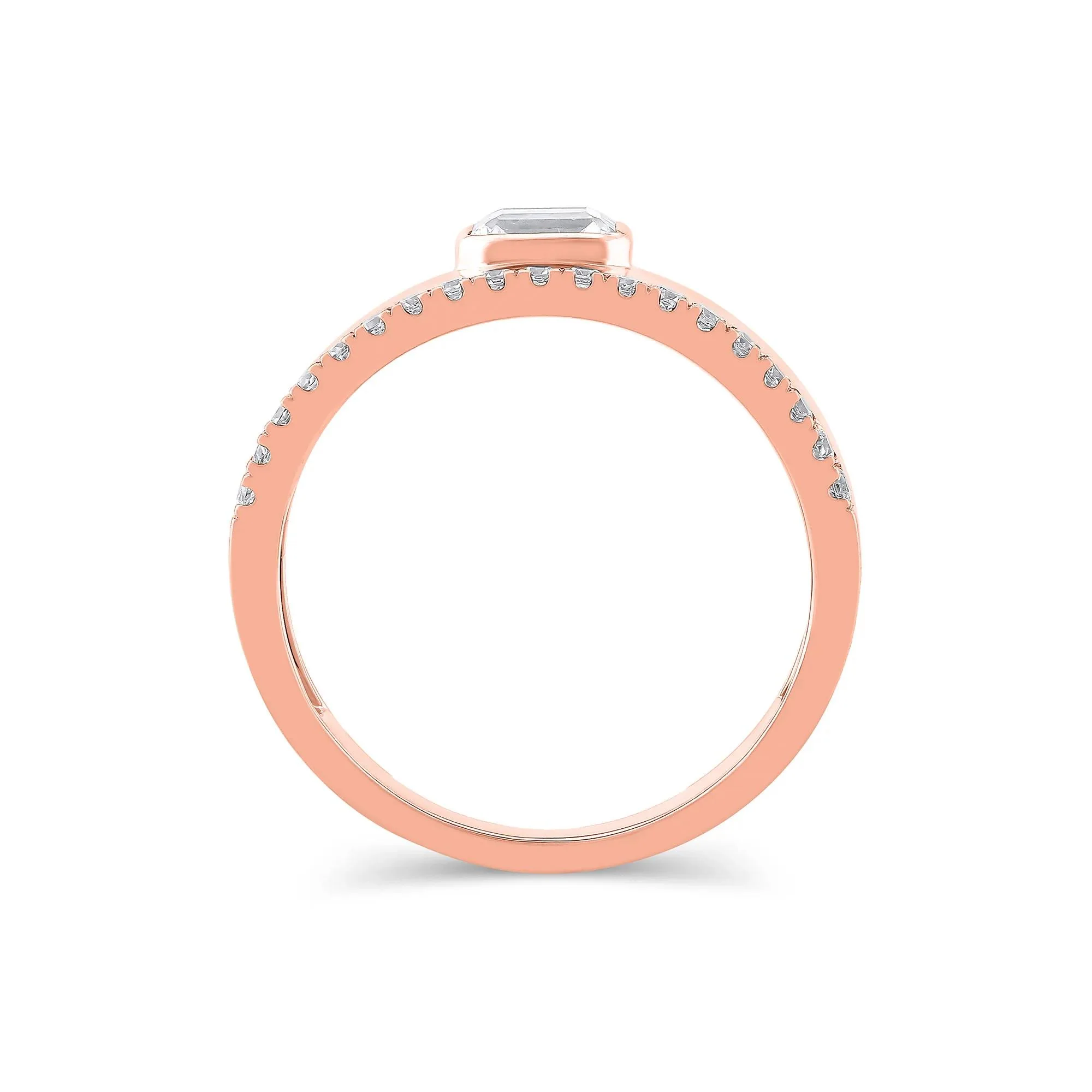 1/2 CT. Tw. Lab Grown Diamond Multi-Row Anniversary Band Ring 10K Rose Gold Size 10 7mm - Image 2