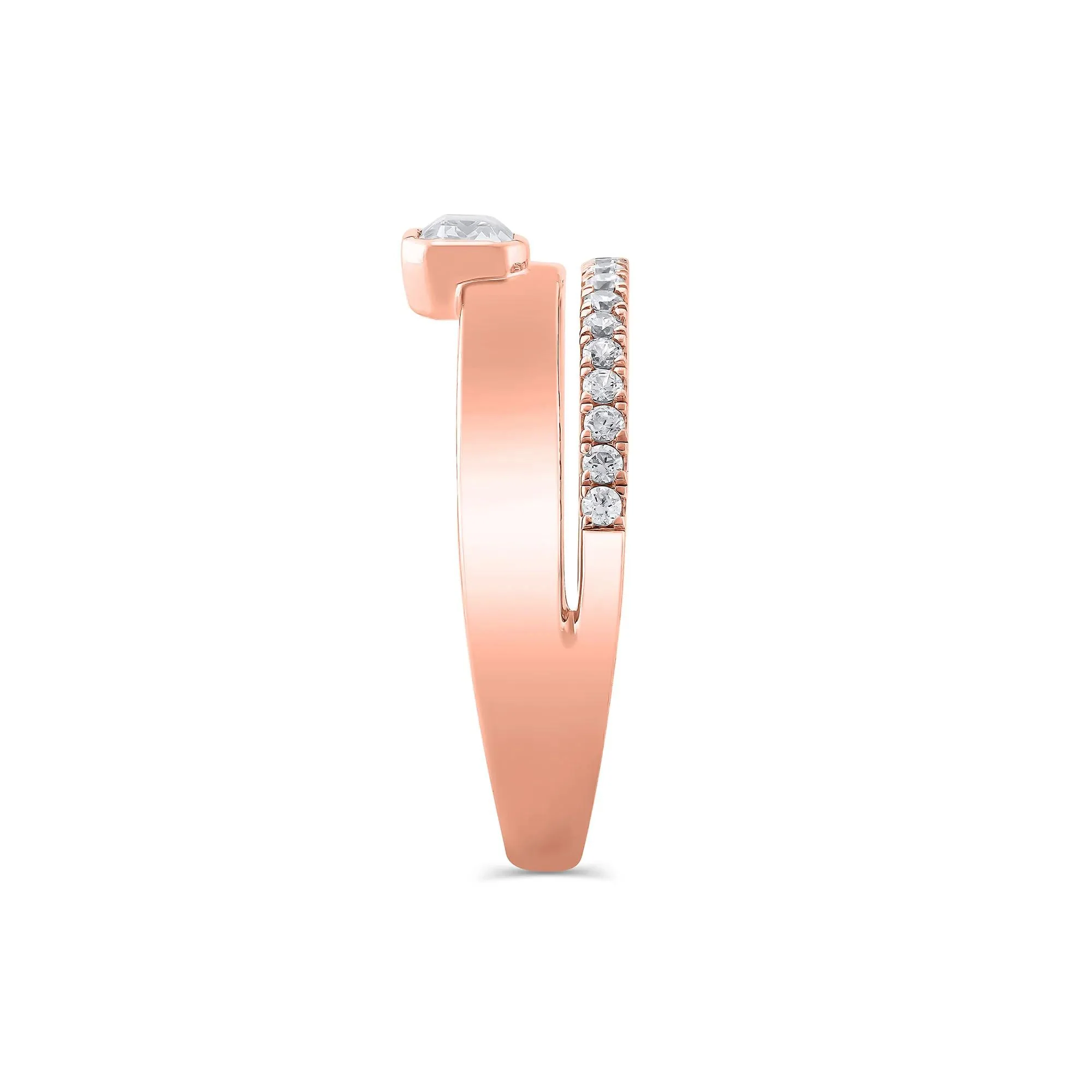 1/2 CT. Tw. Lab Grown Diamond Multi-Row Anniversary Band Ring 10K Rose Gold Size 6.5 7mm - Image 3