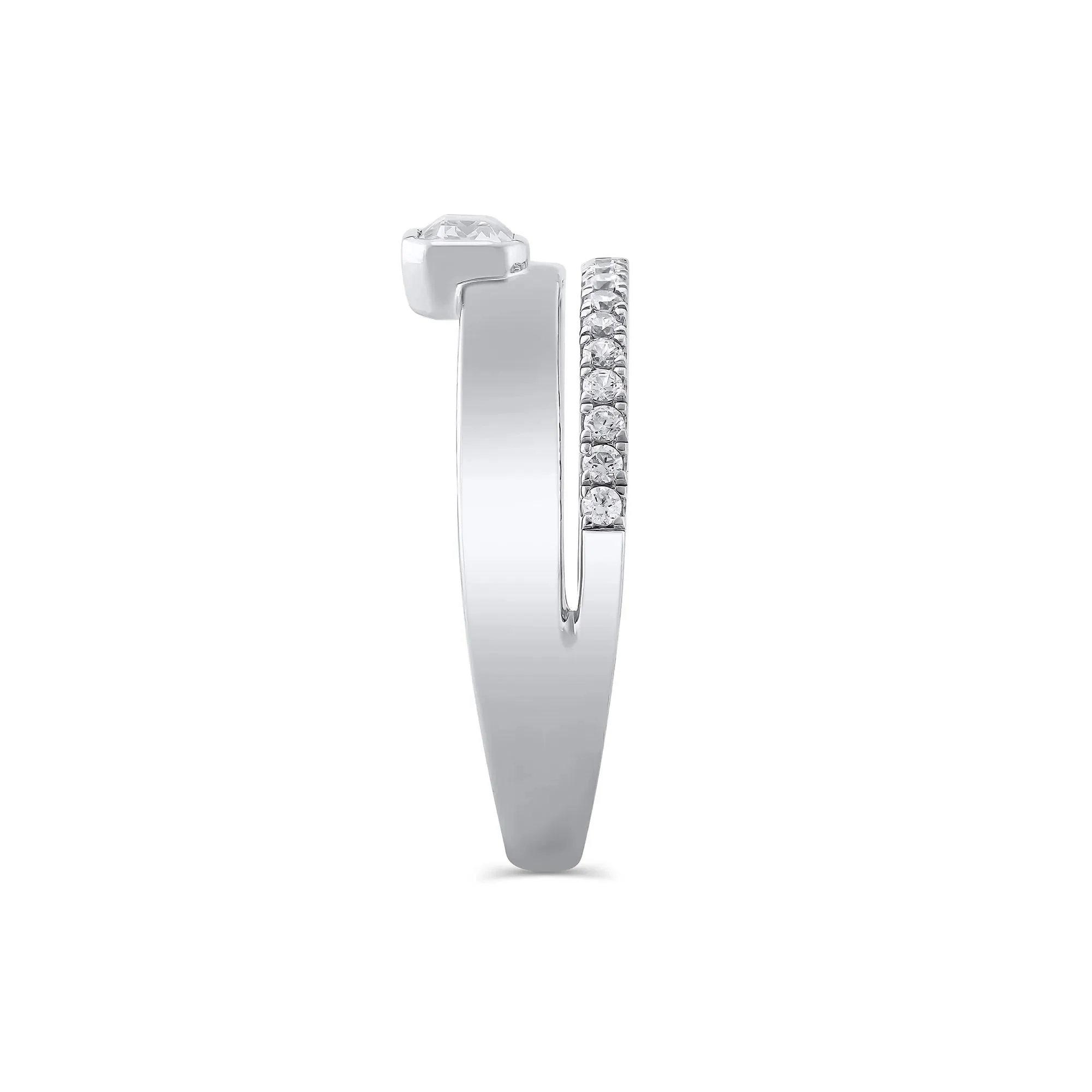 1/2 CT. Tw. Lab Grown Diamond Multi-Row Anniversary Band Ring 10K White Gold Size 9 7mm - Image 3