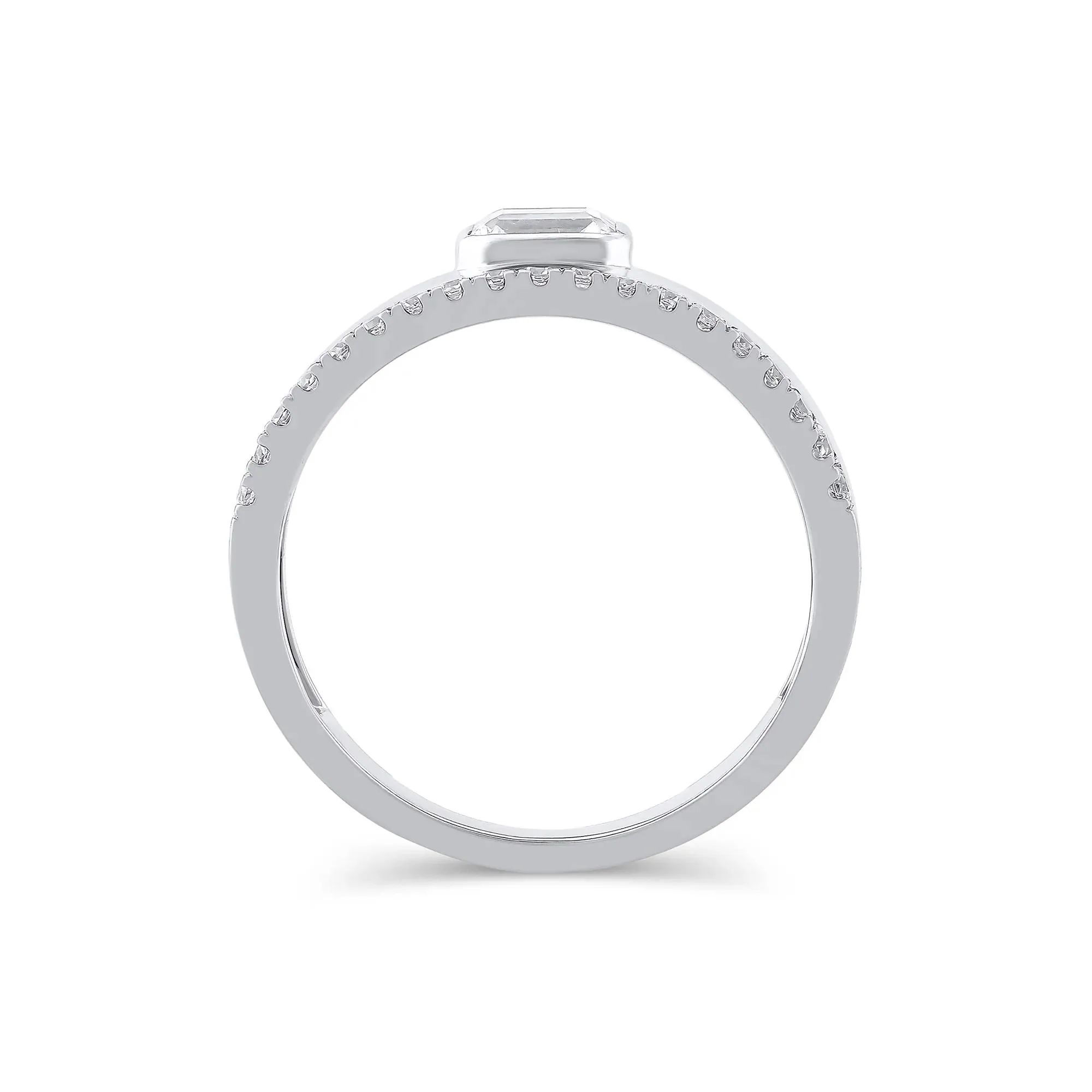 1/2 CT. Tw. Lab Grown Diamond Multi-Row Anniversary Band Ring 10K White Gold Size 9.5 7mm - Image 2