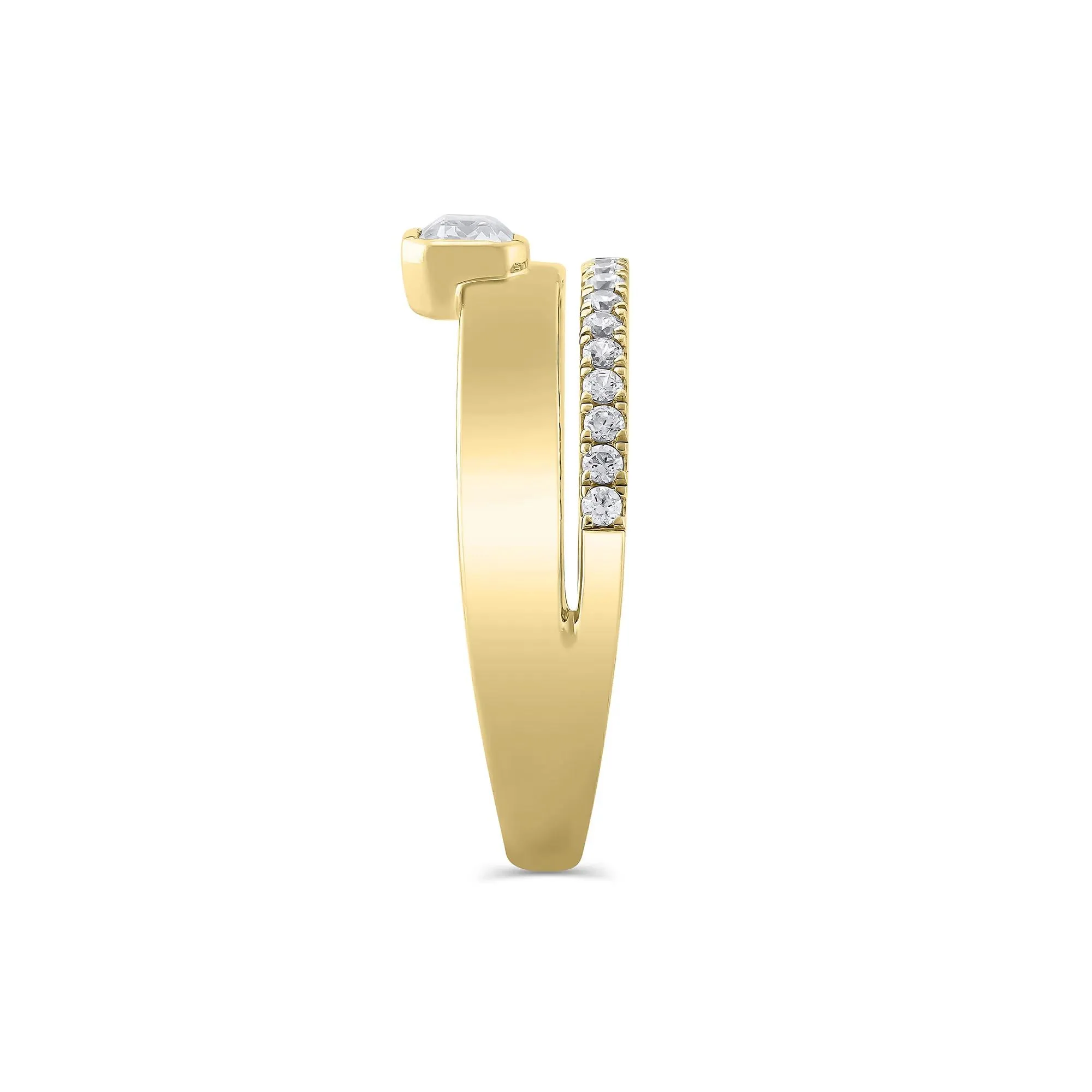 1/2 CT. Tw. Lab Grown Diamond Multi-Row Anniversary Band Ring 10K Yellow Gold Size 6.5 7mm - Image 3