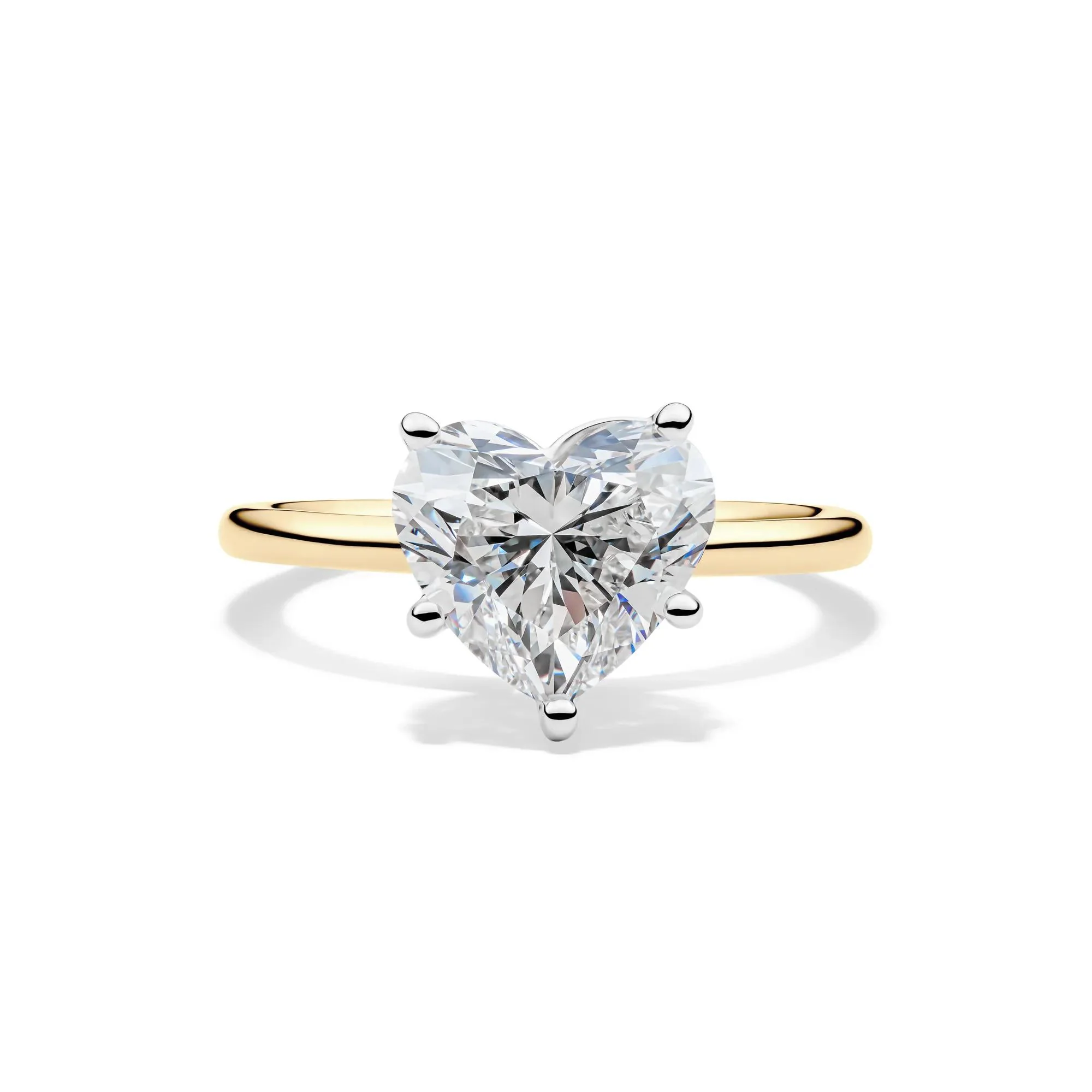 Lab Grown Diamond Heart-Shaped Solitaire Ring 14K Yellow & White Gold (3 CT.) Size 11 2mm