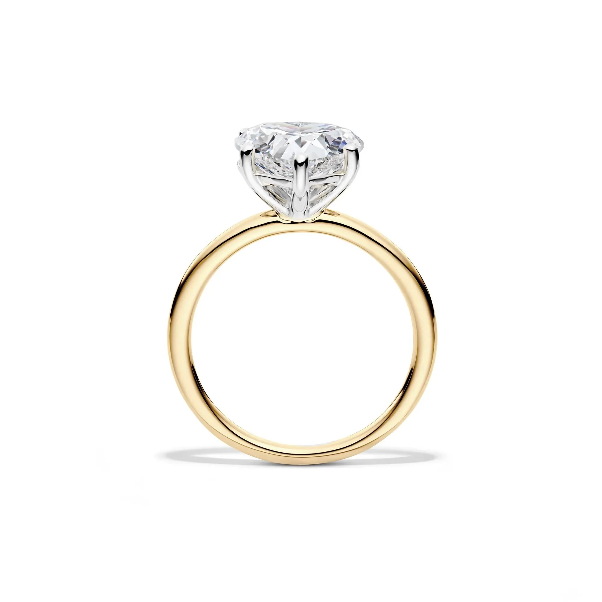Lab Grown Diamond Heart-Shaped Solitaire Ring 14K Yellow & White Gold (3 CT.) Size 4.5 2mm - Image 2