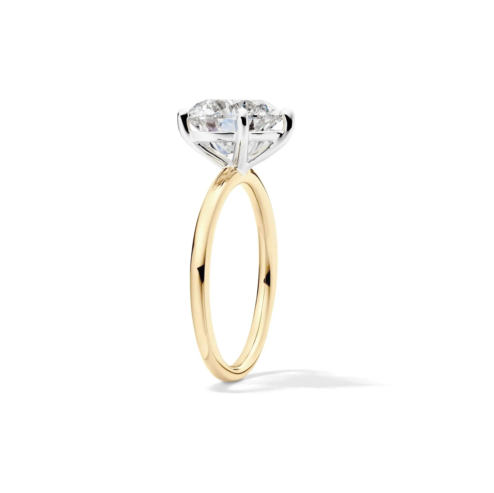 Lab Grown Diamond Heart-Shaped Solitaire Ring 14K Yellow & White Gold (3 CT.) Size 5 2mm - Image 3
