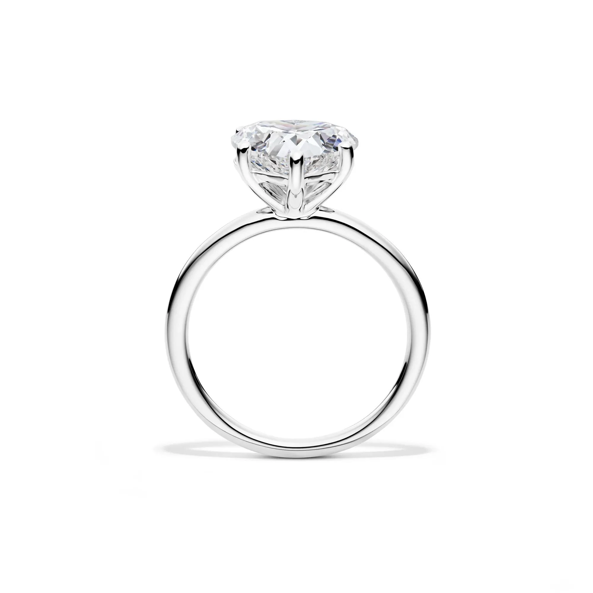 Lab Grown Diamond Heart-Shaped Solitaire Ring Platinum (3 CT.) White Size 11 2mm - Image 2