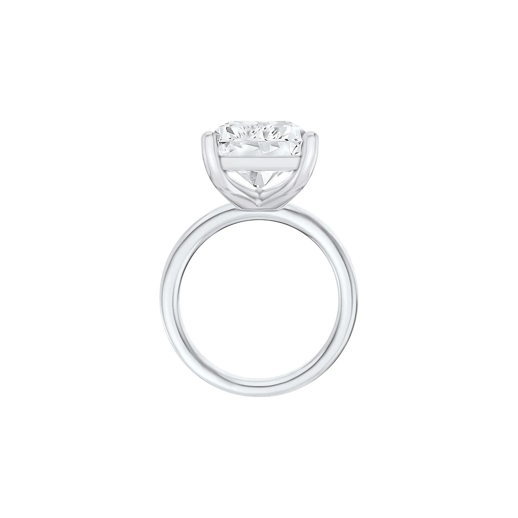 Lab Grown Diamond Radiant-Cut Solitaire Ring Platinum (10 CT.) White Size 11 2mm - Image 2